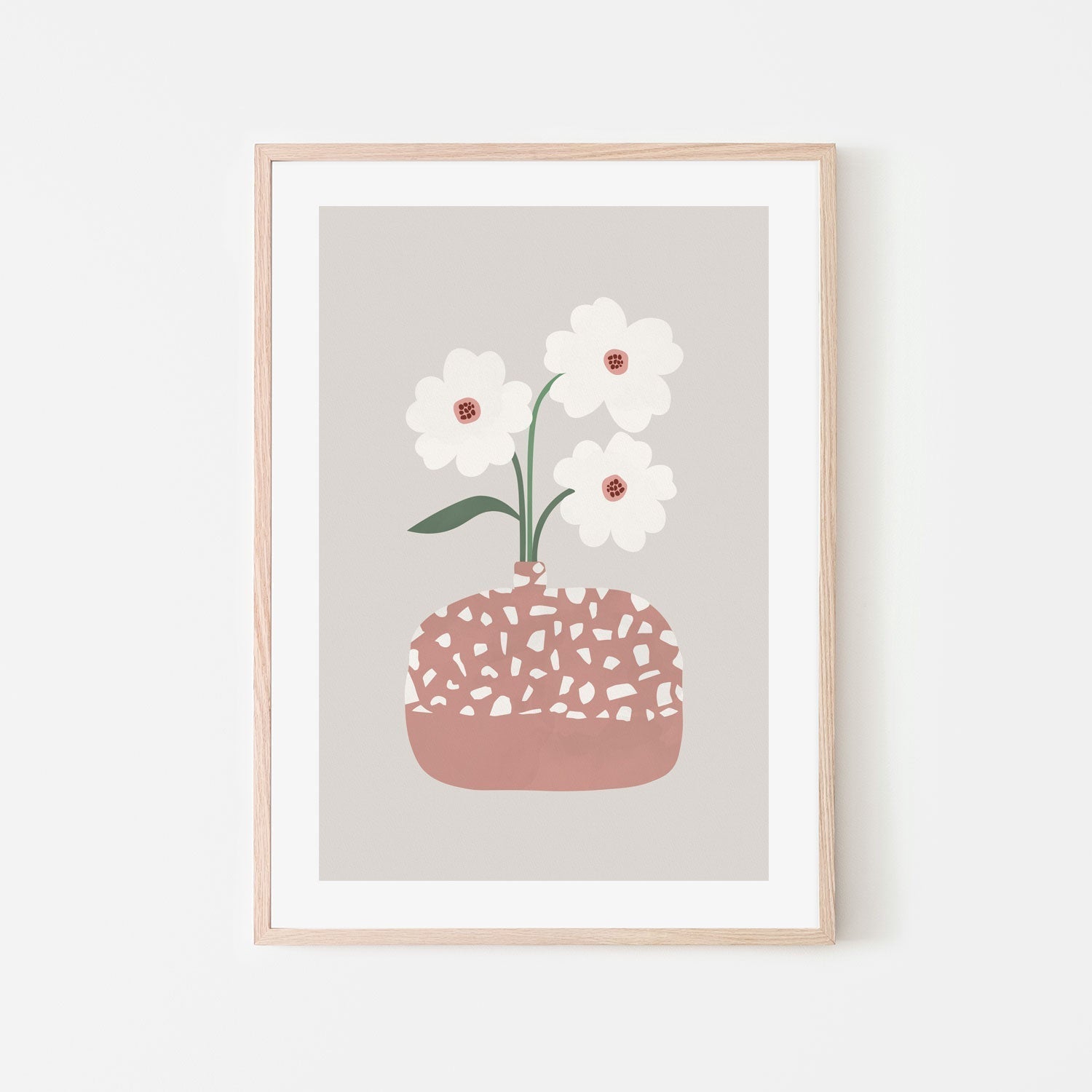 wall-art-print-canvas-poster-framed-Terrazzo Flowers , By Pictufy-6