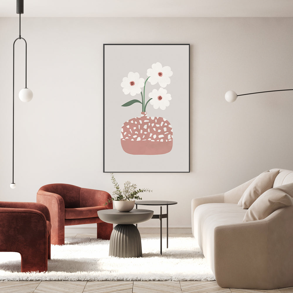 wall-art-print-canvas-poster-framed-Terrazzo Flowers , By Pictufy-8