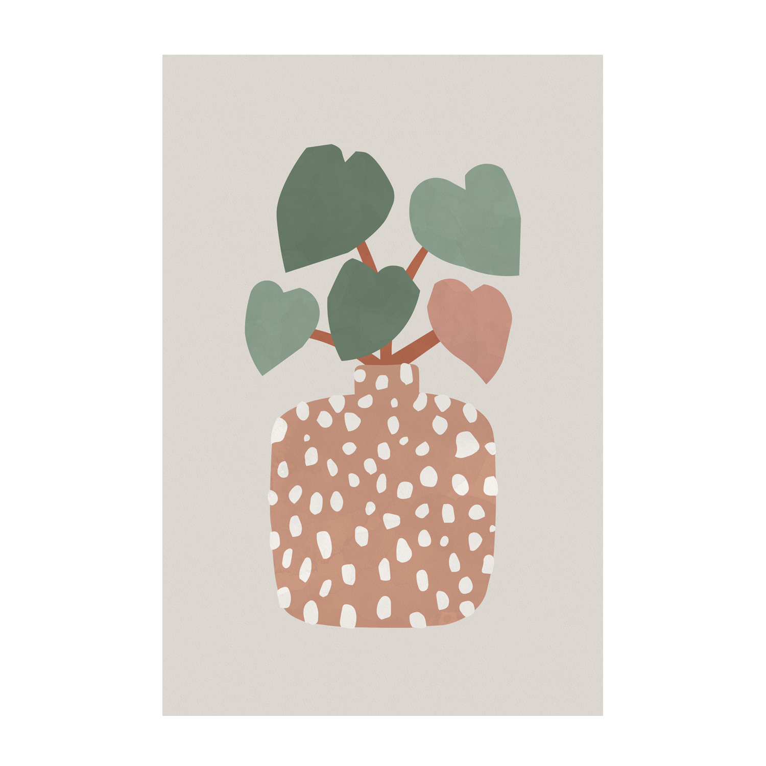 wall-art-print-canvas-poster-framed-Terrazzo Heart Plant , By Pictufy-1