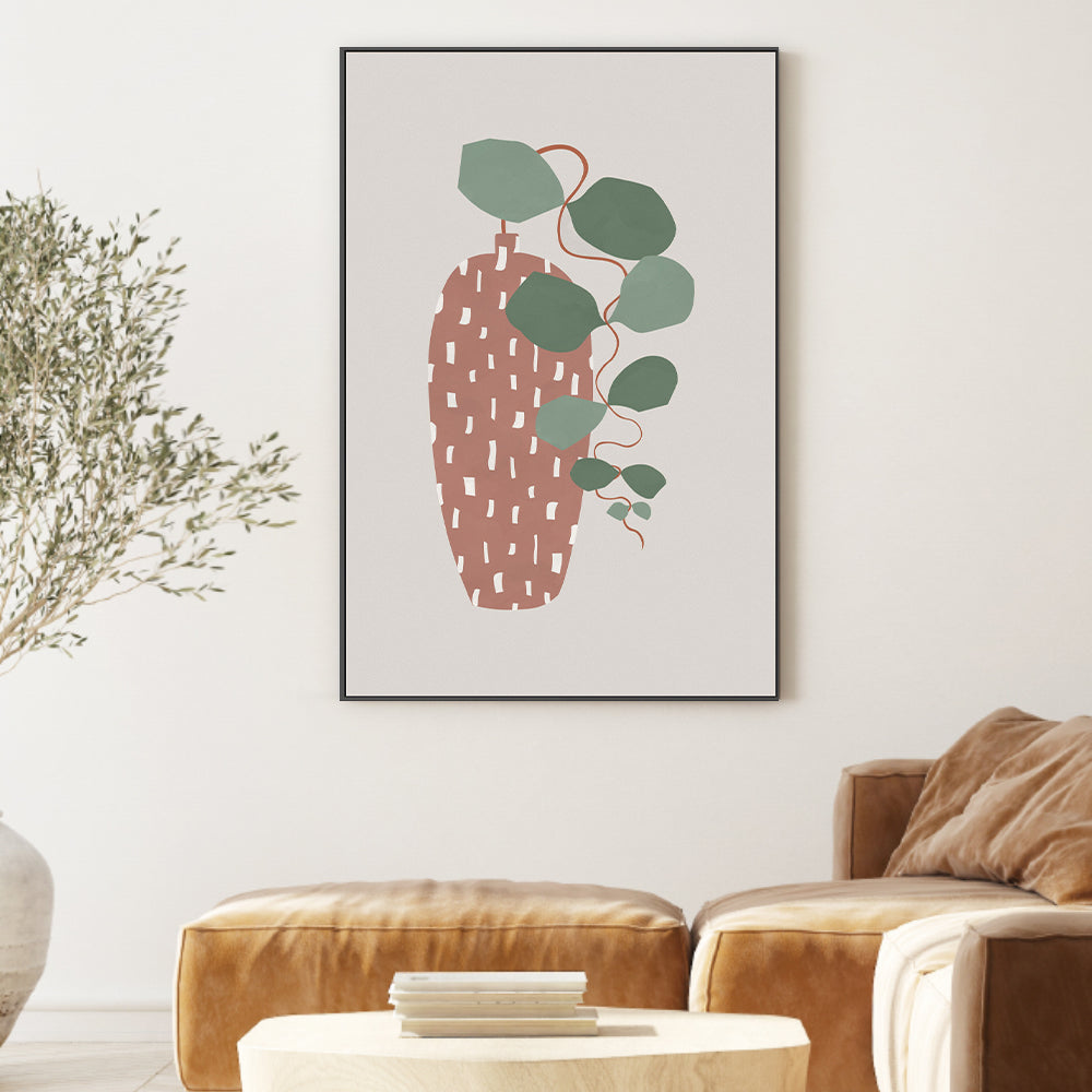 wall-art-print-canvas-poster-framed-Terrazzo Leaves , By Pictufy-2