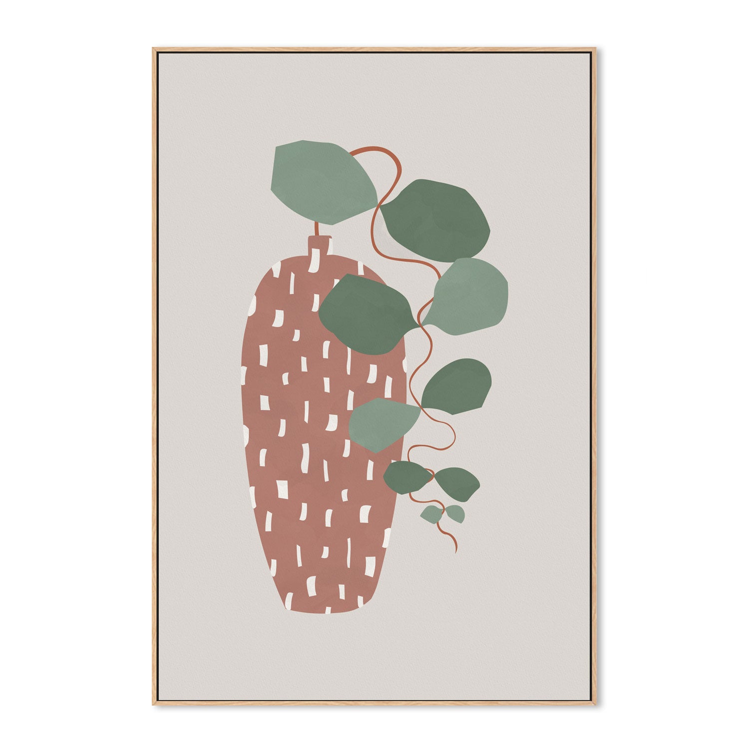 wall-art-print-canvas-poster-framed-Terrazzo Leaves , By Pictufy-4