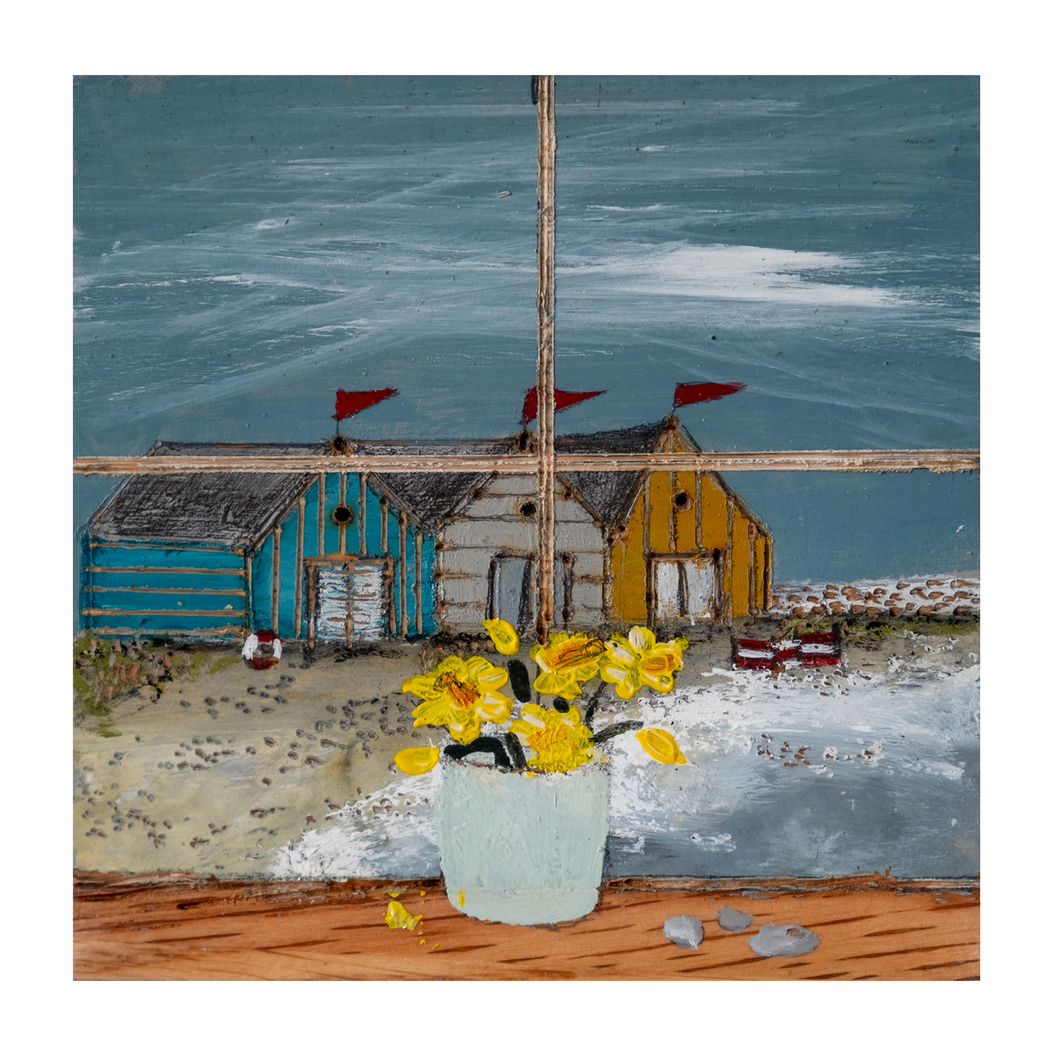 wall-art-print-canvas-poster-framed-The Beach Huts , By Louise O'hara-1