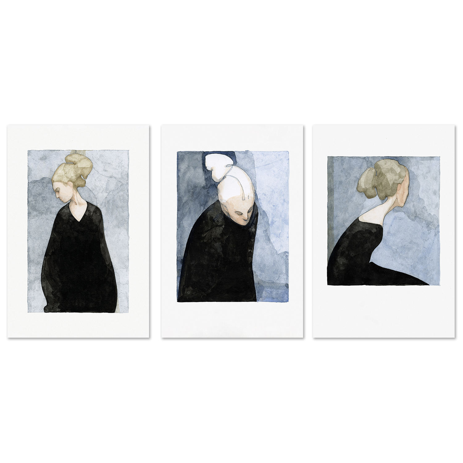 wall-art-print-canvas-poster-framed-The Black Dress, Style A, B & C, Set Of 3-1