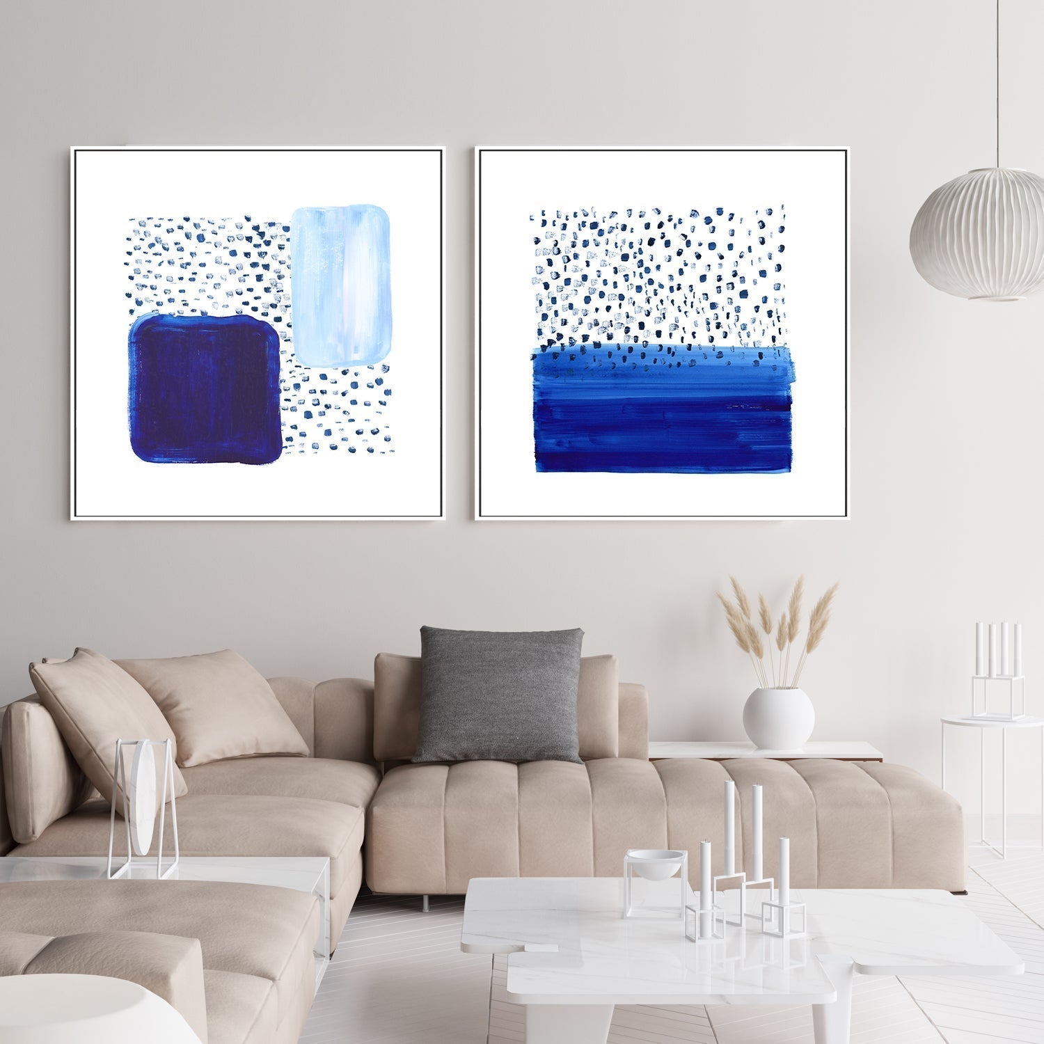 wall-art-print-canvas-poster-framed-The Blue Rain, Set Of 2-by-Danushka Abeygoda-Gioia Wall Art