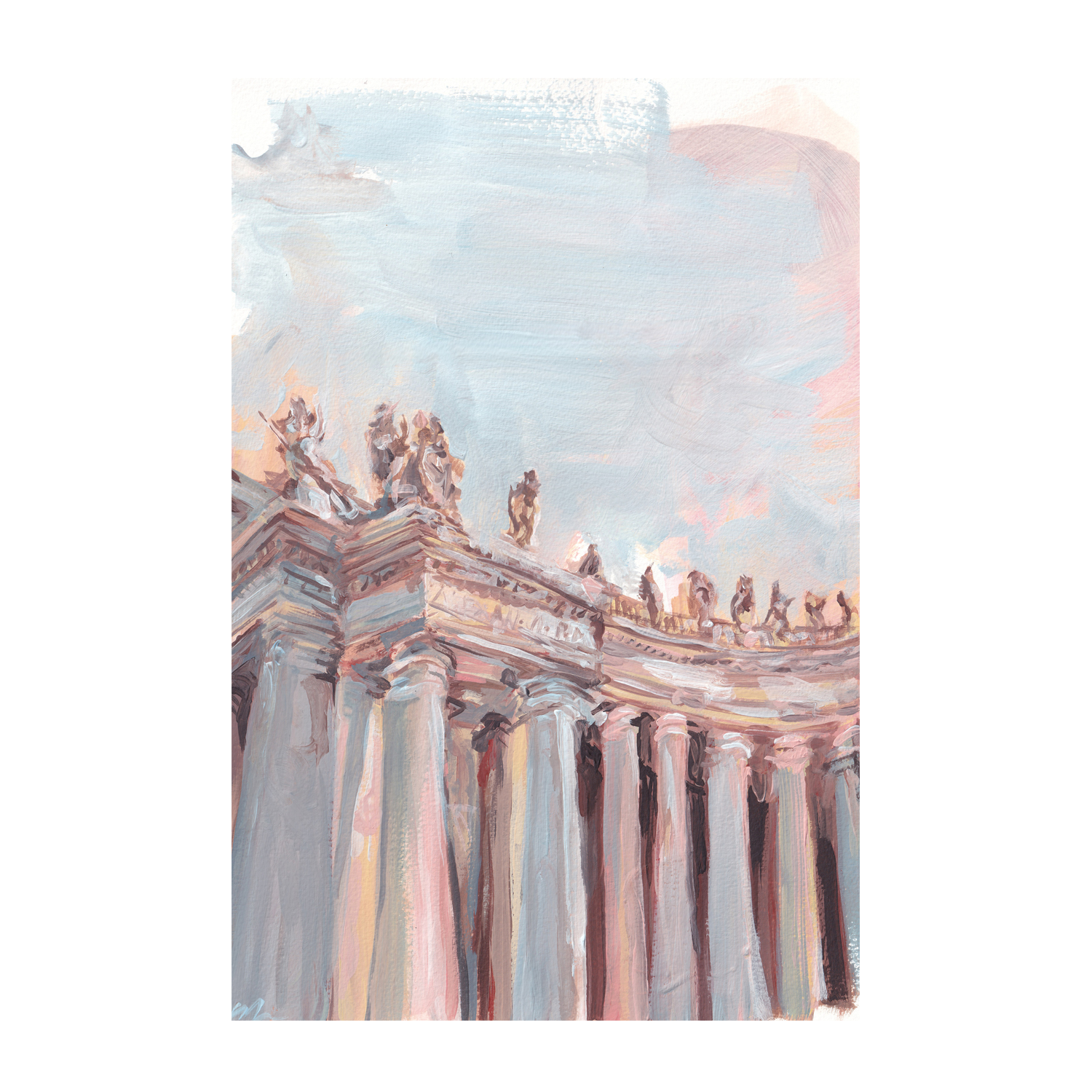 wall-art-print-canvas-poster-framed-The Colonnade Of St Peter's Basilica , By Alice Kwan-1