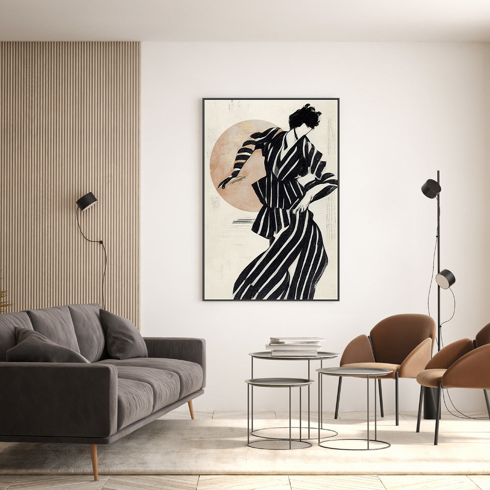 wall-art-print-canvas-poster-framed-The Dancer, Beige Style , By Treechild-GIOIA-WALL-ART