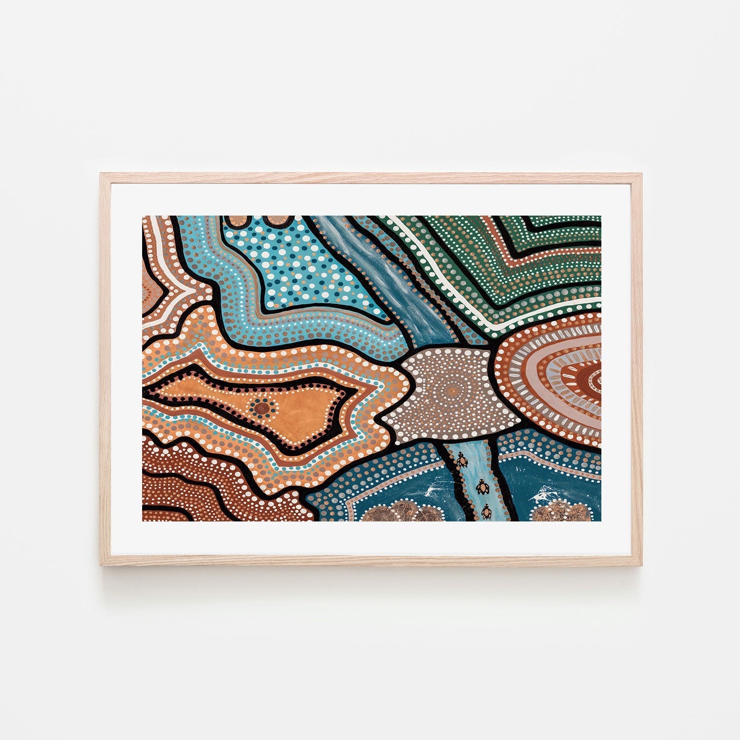 wall-art-print-canvas-poster-framed-The Dreaming, Style B, Shades Of Amber And Teal , By Tahni Derbin-GIOIA-WALL-ART