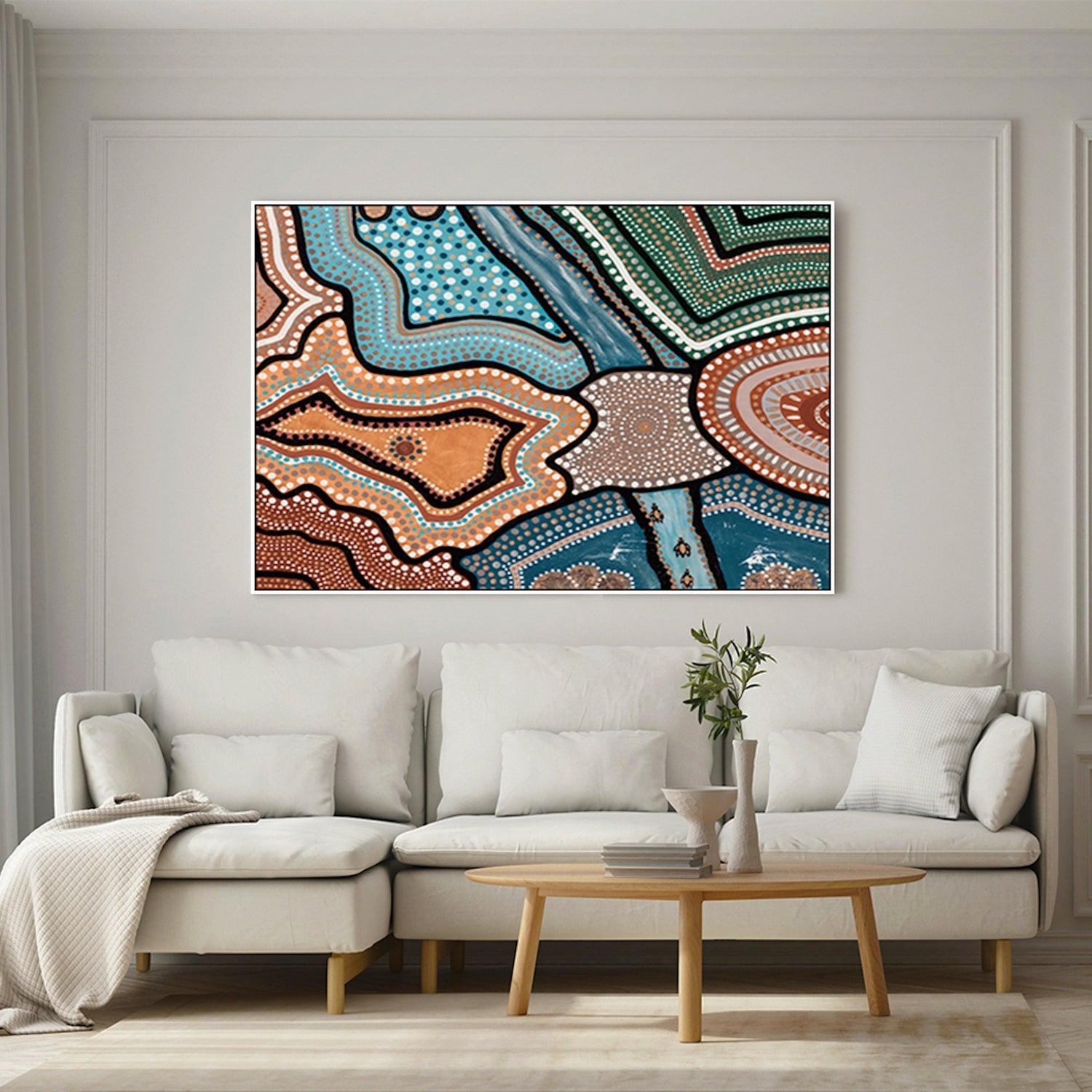 wall-art-print-canvas-poster-framed-The Dreaming, Style B, Shades Of Amber And Teal , By Tahni Derbin-GIOIA-WALL-ART