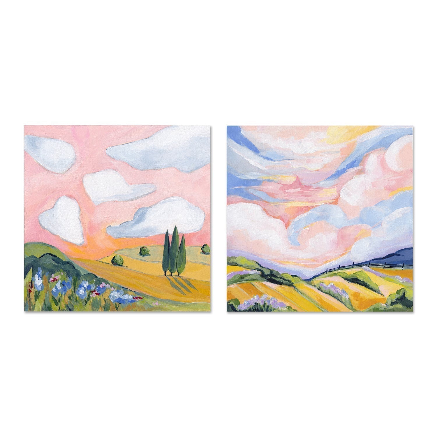 wall-art-print-canvas-poster-framed-The Eternal Horizon & Seductive Sky, Set Of 2-by-Lia Nell-Gioia Wall Art