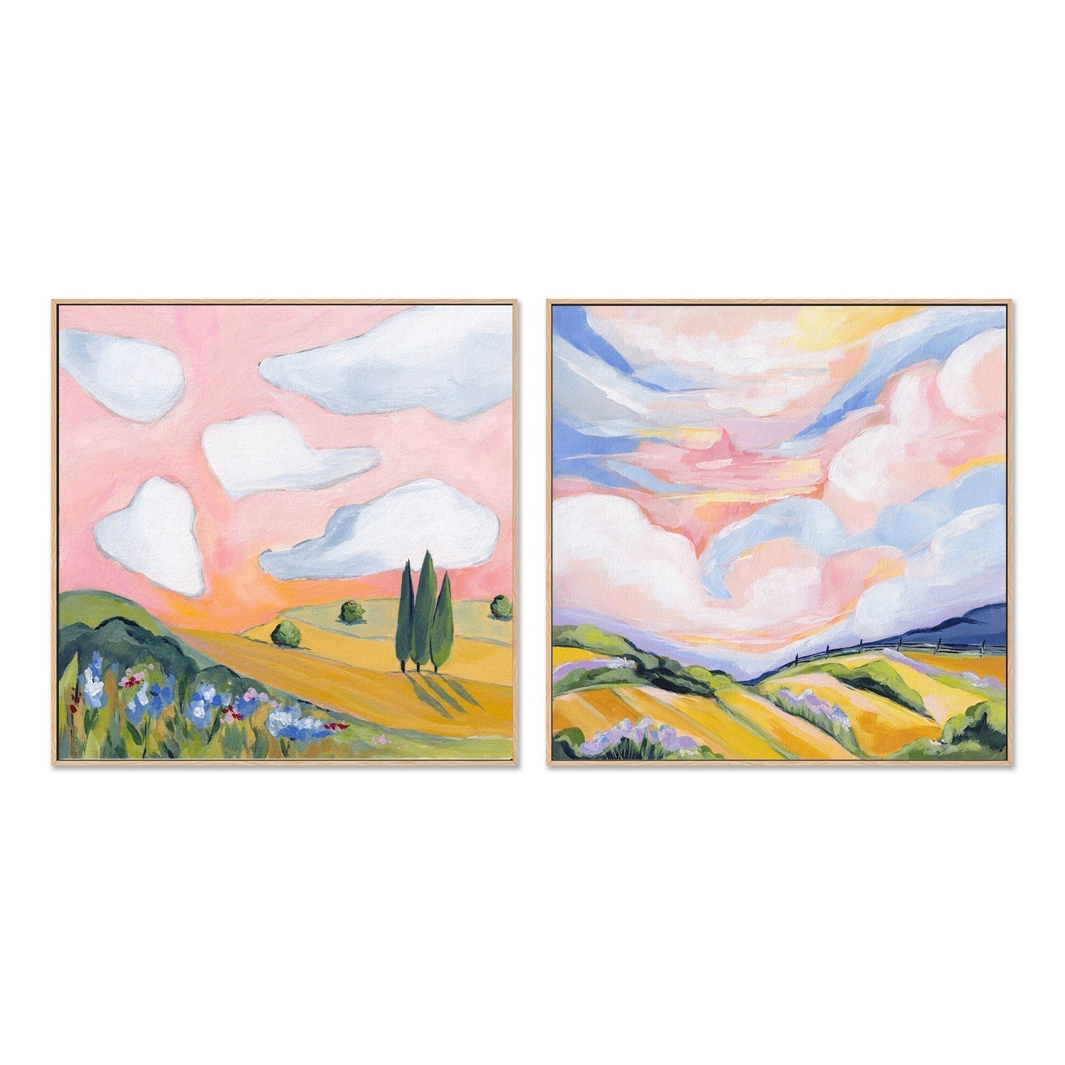 wall-art-print-canvas-poster-framed-The Eternal Horizon & Seductive Sky, Set Of 2-by-Lia Nell-Gioia Wall Art