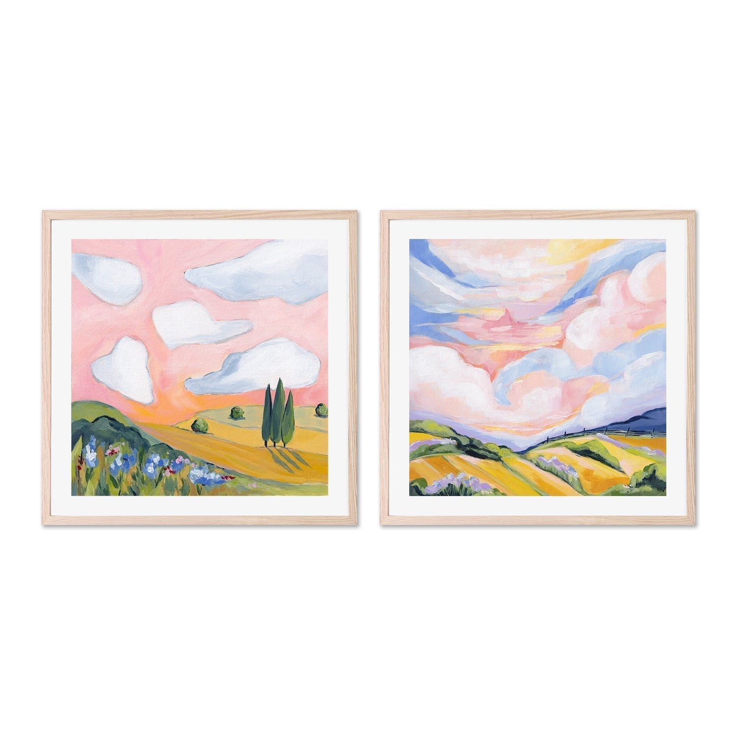 wall-art-print-canvas-poster-framed-The Eternal Horizon & Seductive Sky, Set Of 2-by-Lia Nell-Gioia Wall Art