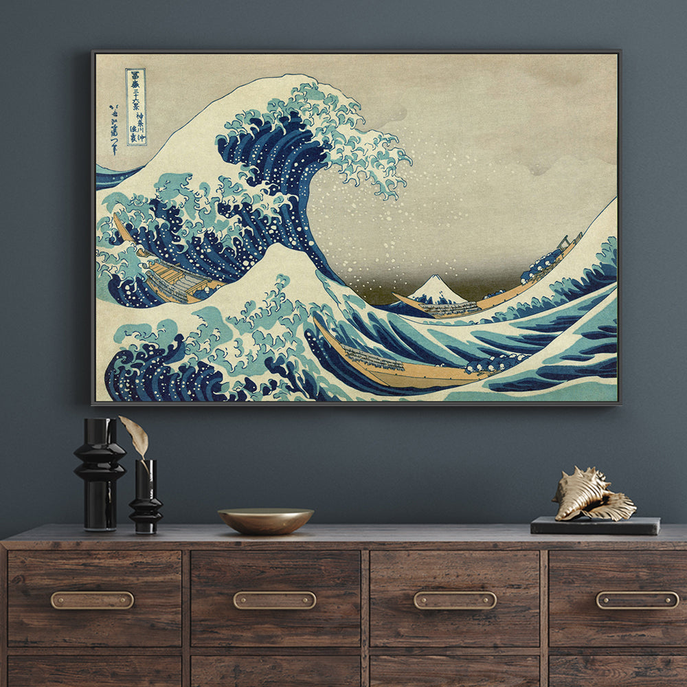 wall-art-print-canvas-poster-framed-The Great Wave Off Kanagawa 1823-by-Katsushika Hokusai-Gioia Wall Art