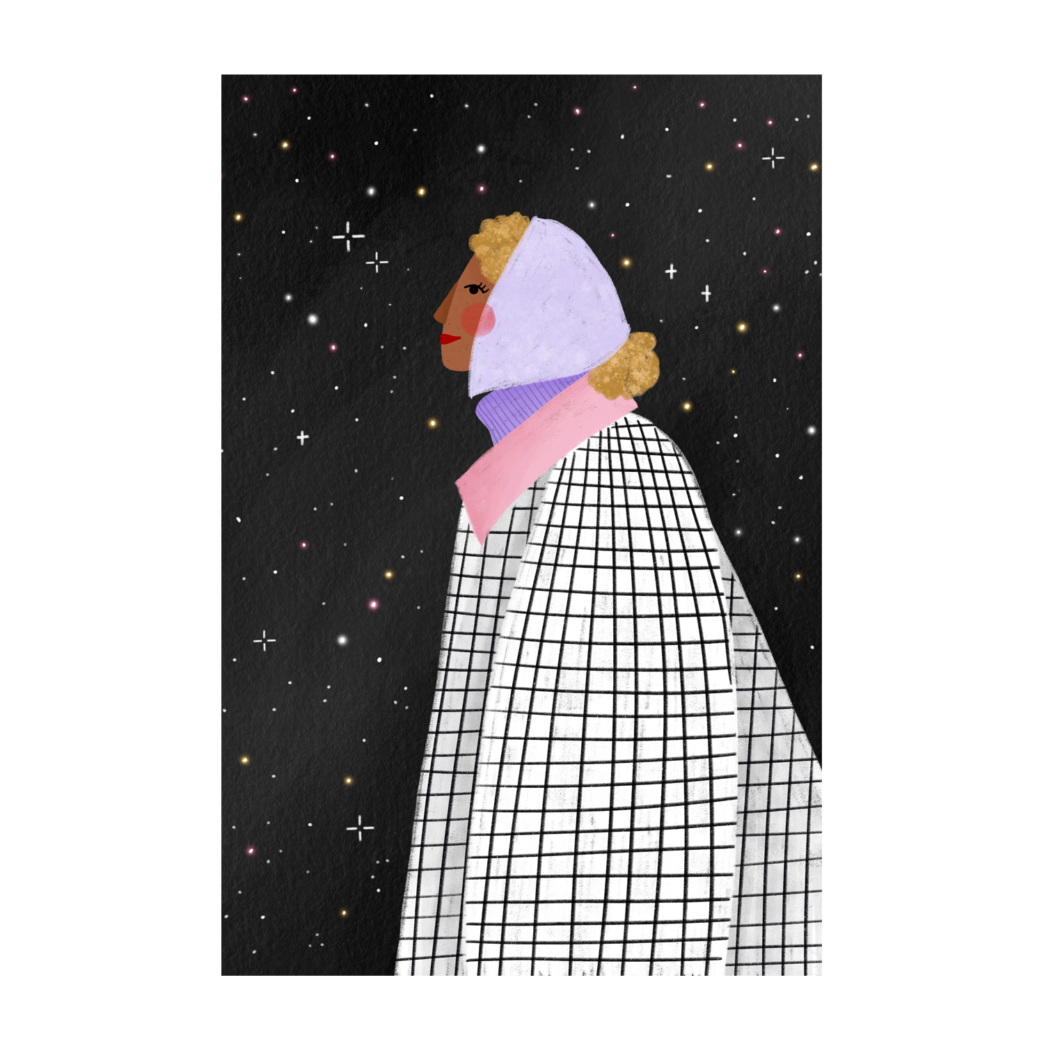 wall-art-print-canvas-poster-framed-The Lady With The Stars-1