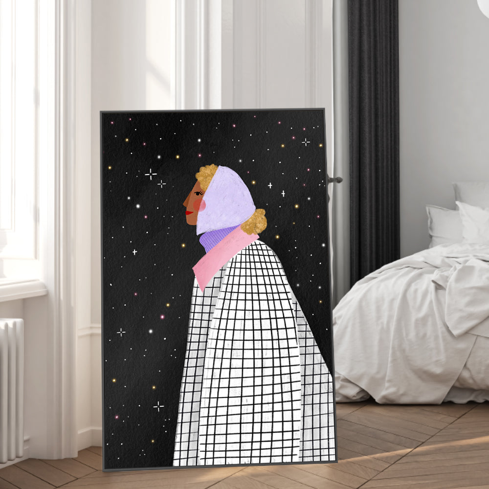 wall-art-print-canvas-poster-framed-The Lady With The Stars-2