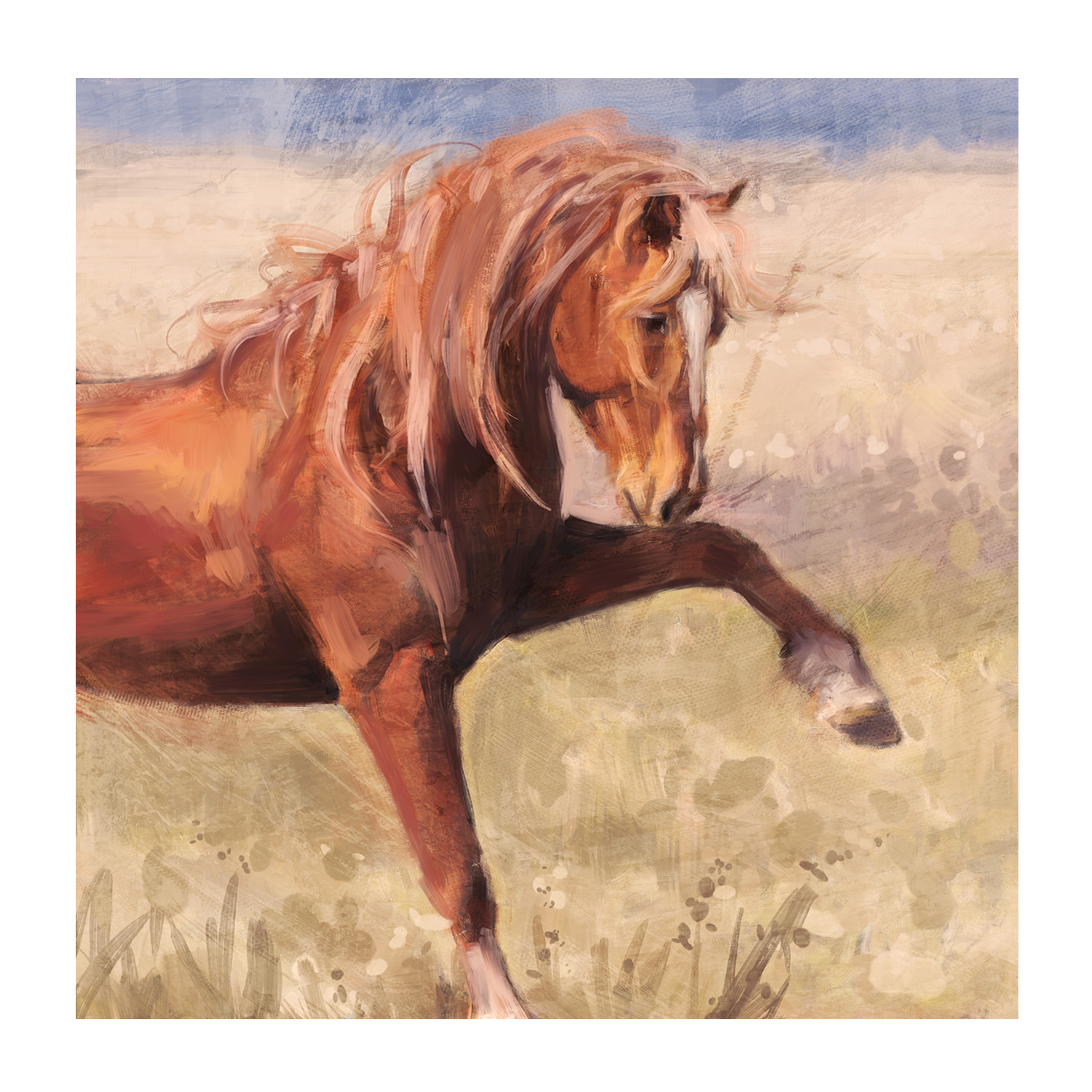 wall-art-print-canvas-poster-framed-The Red Stallion , By Nina Blue-1