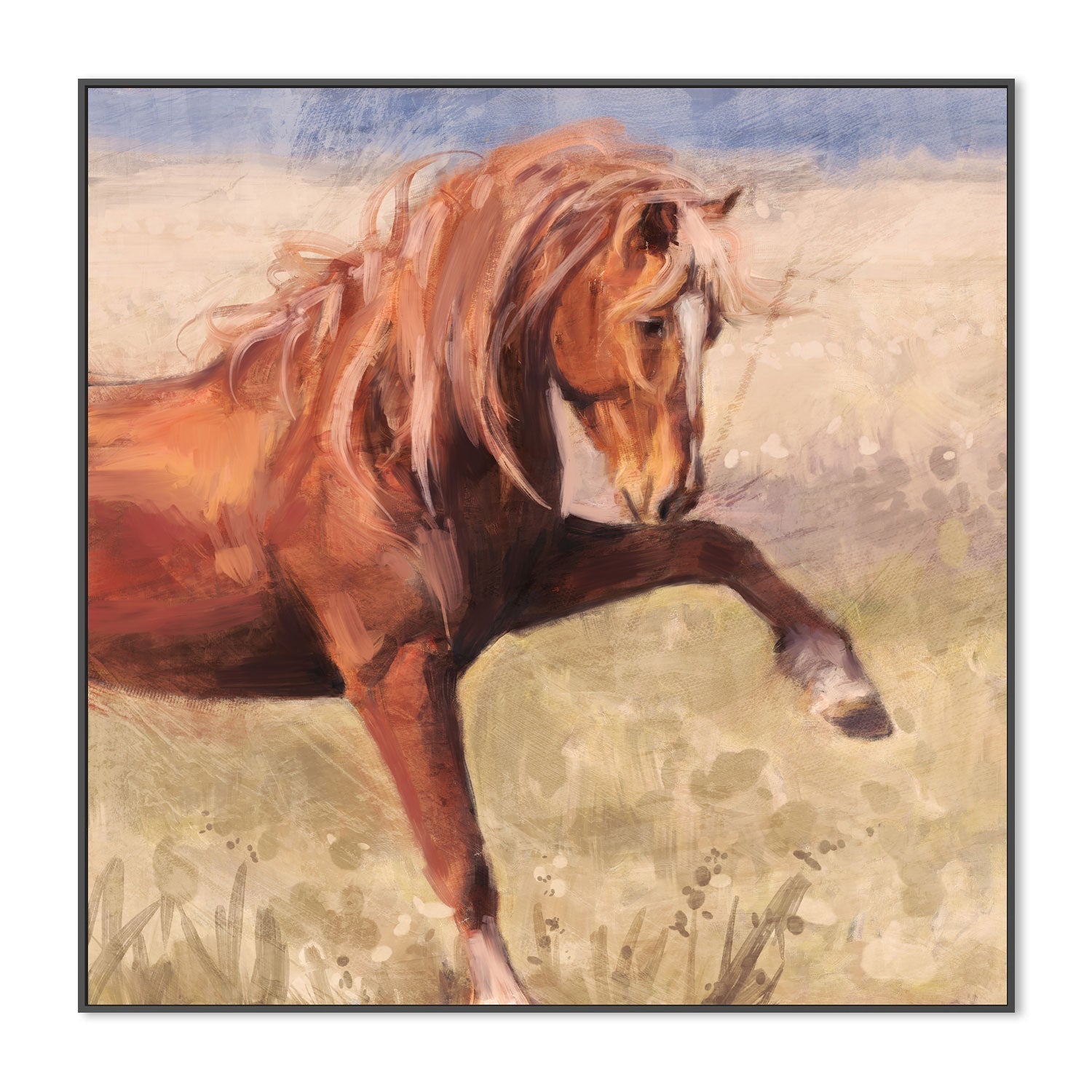 wall-art-print-canvas-poster-framed-The Red Stallion , By Nina Blue-3