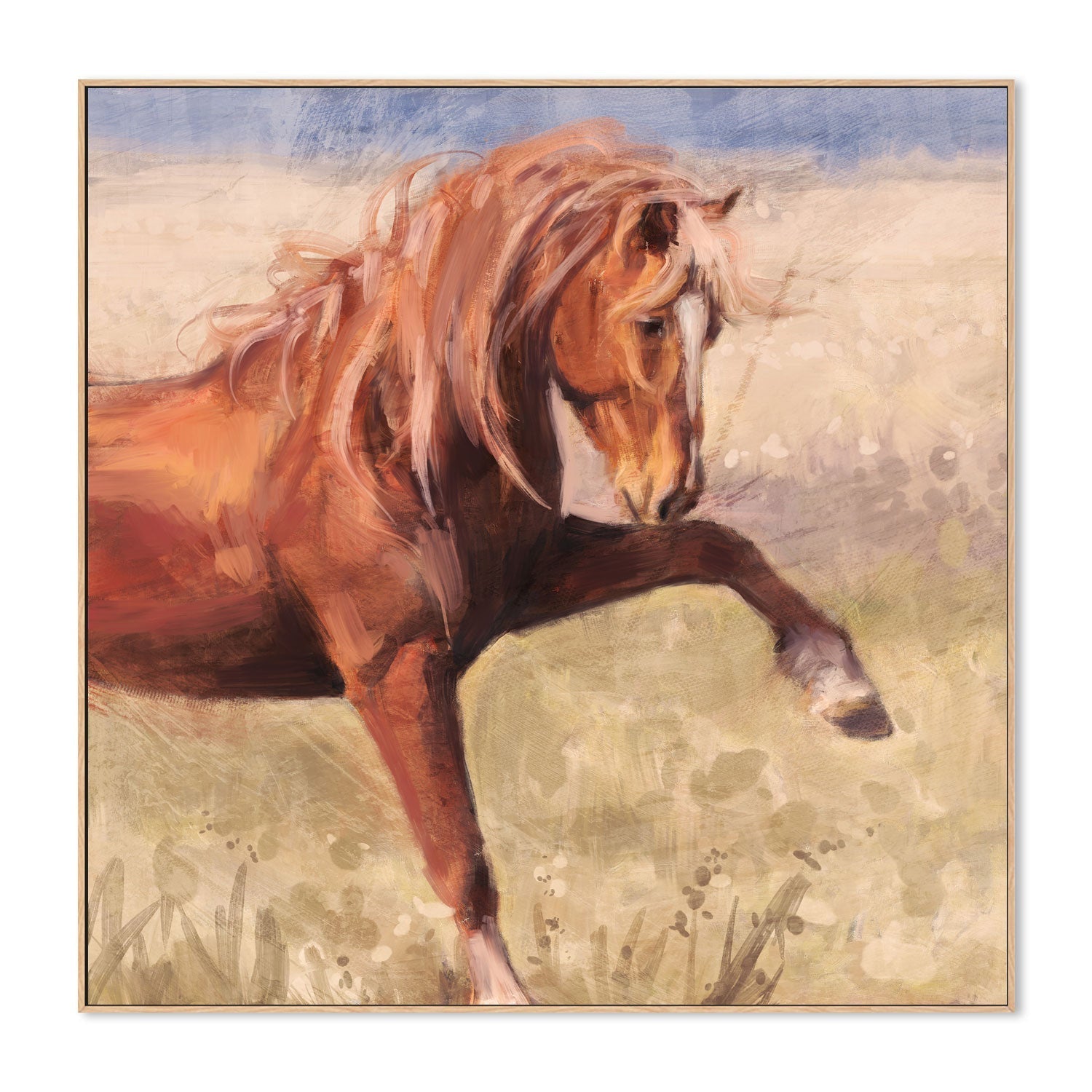 wall-art-print-canvas-poster-framed-The Red Stallion , By Nina Blue-4