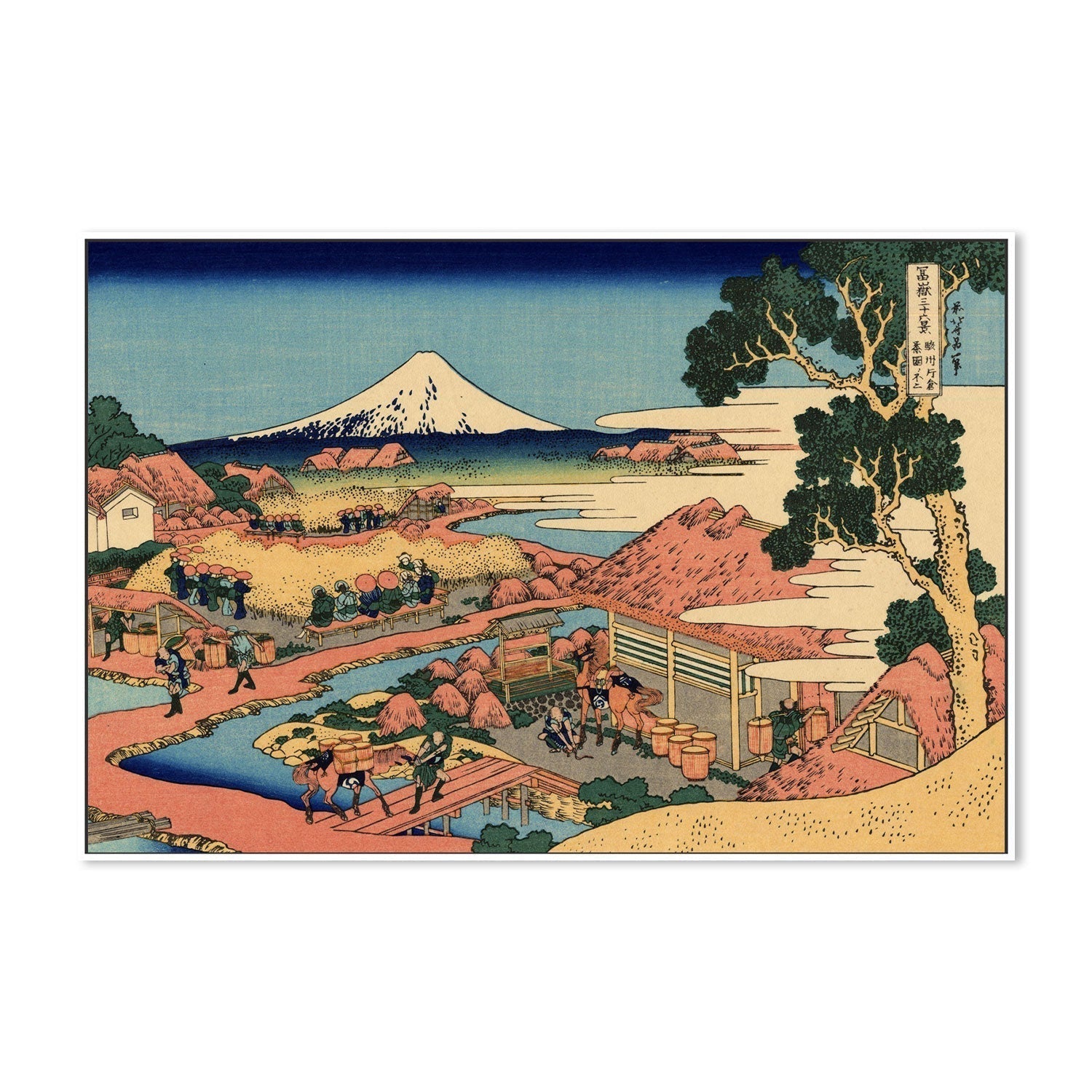 wall-art-print-canvas-poster-framed-The Tea plantation of Katakura in the Suruga province-by-Katsushika Hokusai-Gioia Wall Art