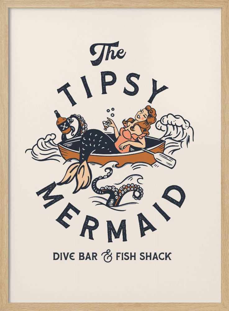 wall-art-print-canvas-poster-framed-The Tipsy Mermaid Dive Bar &amp; Fish Shack Mermaid , By Brett Gramse-1