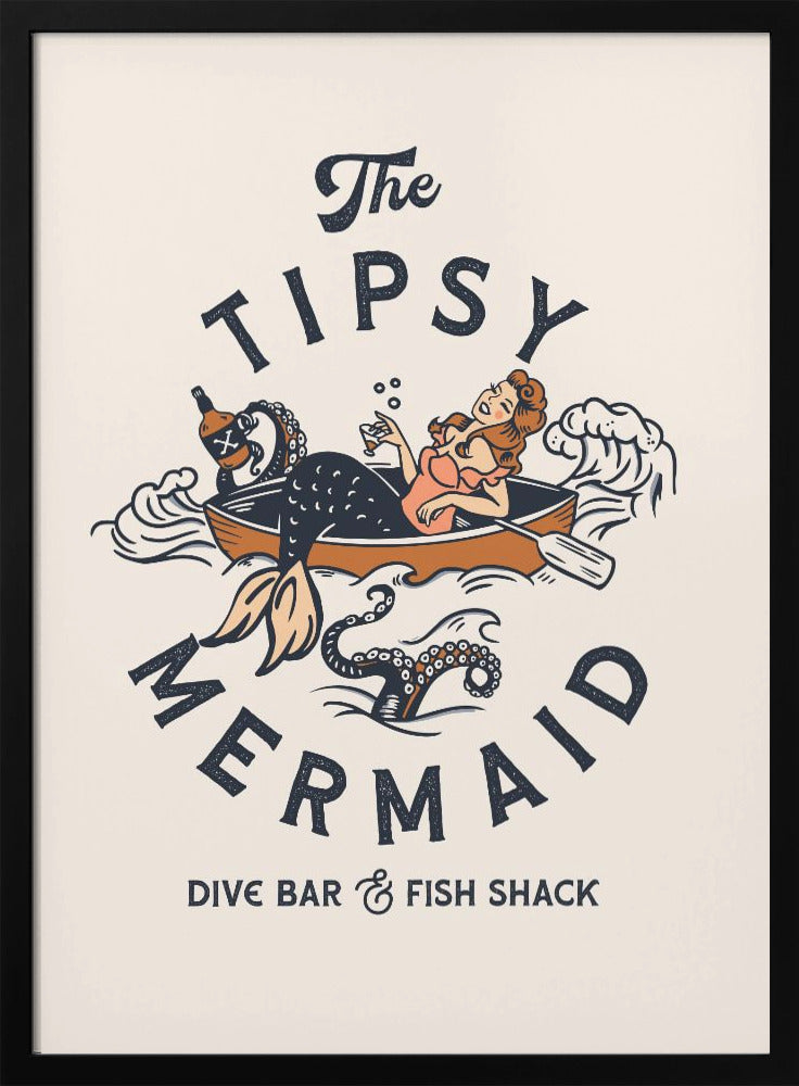 wall-art-print-canvas-poster-framed-The Tipsy Mermaid Dive Bar &amp; Fish Shack Mermaid , By Brett Gramse-2