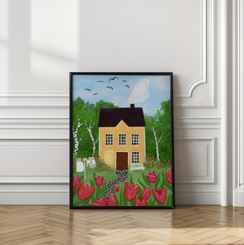 wall-art-print-canvas-poster-framed-The Tulip House Yellow , By EMELIEmaria-2