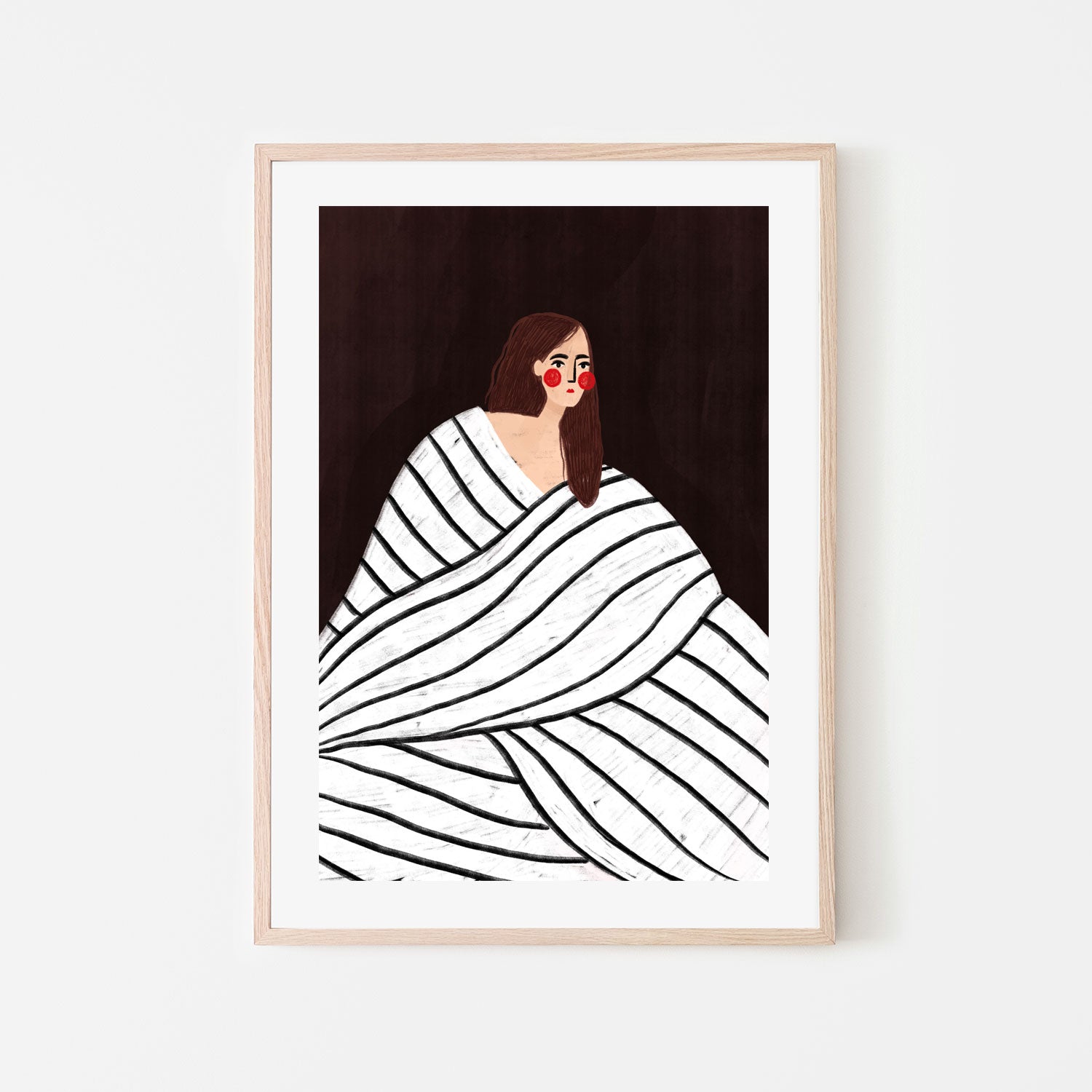 wall-art-print-canvas-poster-framed-The Woman With Black and White Stripes-6