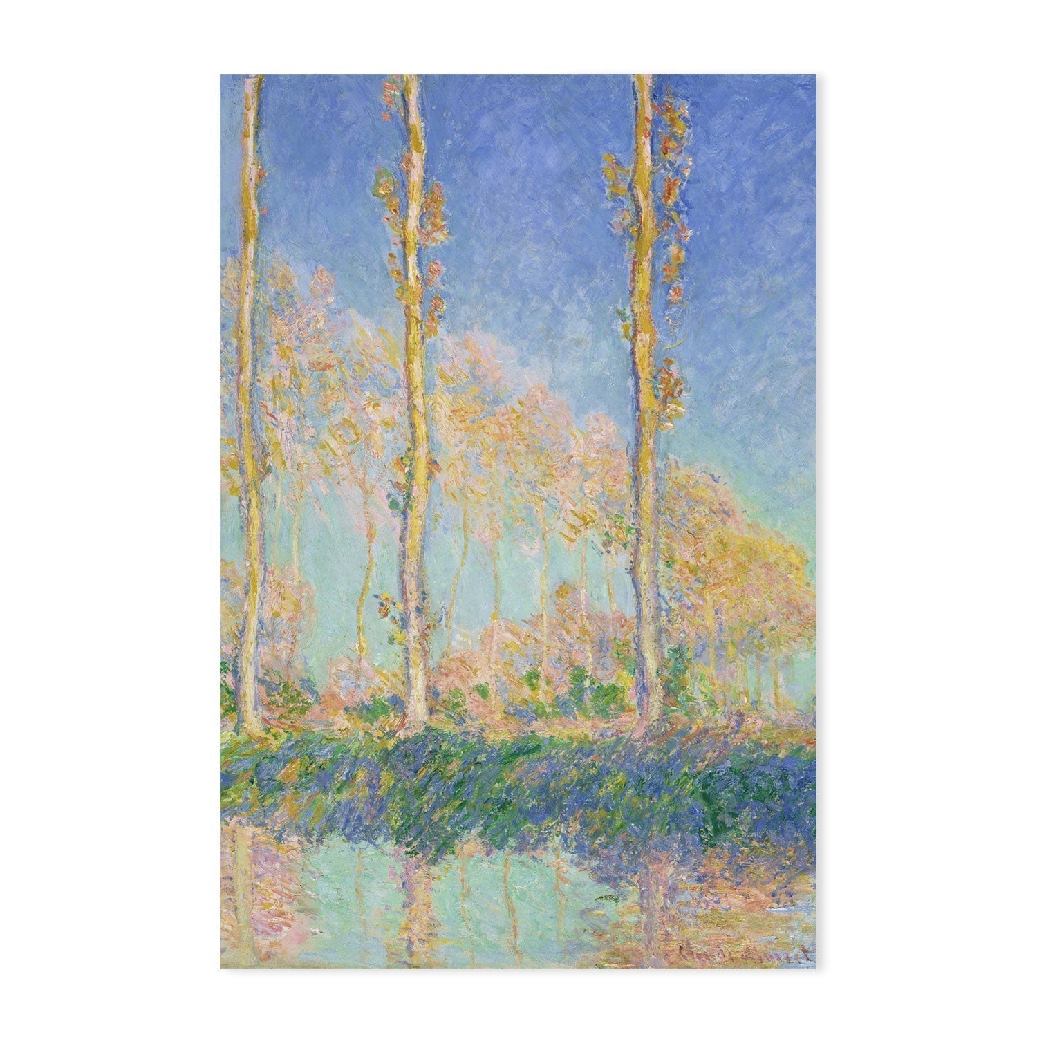 wall-art-print-canvas-poster-framed-Three Trees Autumn Pink Effect 1891 , By Monet-by-Gioia Wall Art-Gioia Wall Art