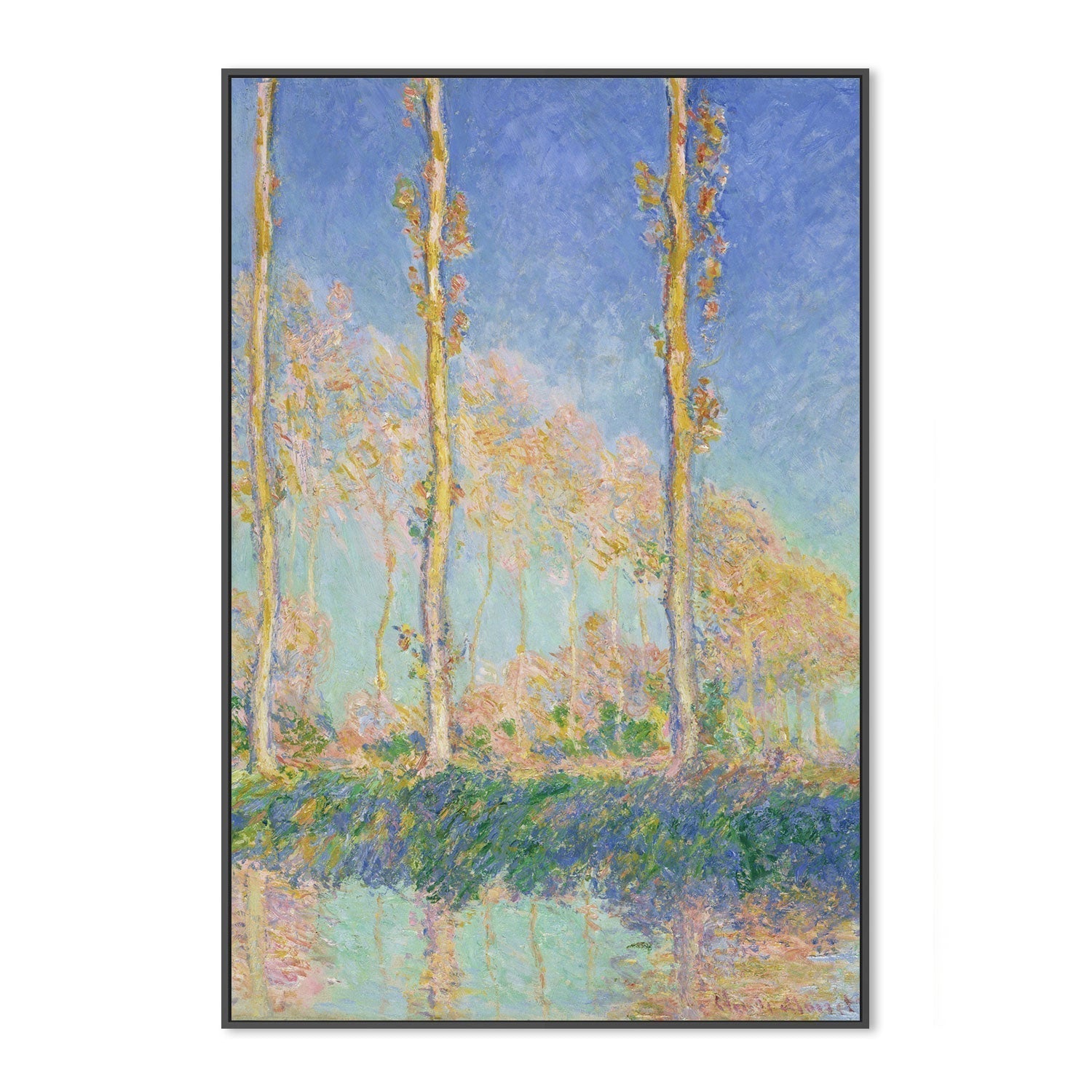 wall-art-print-canvas-poster-framed-Three Trees Autumn Pink Effect 1891 , By Monet-by-Gioia Wall Art-Gioia Wall Art