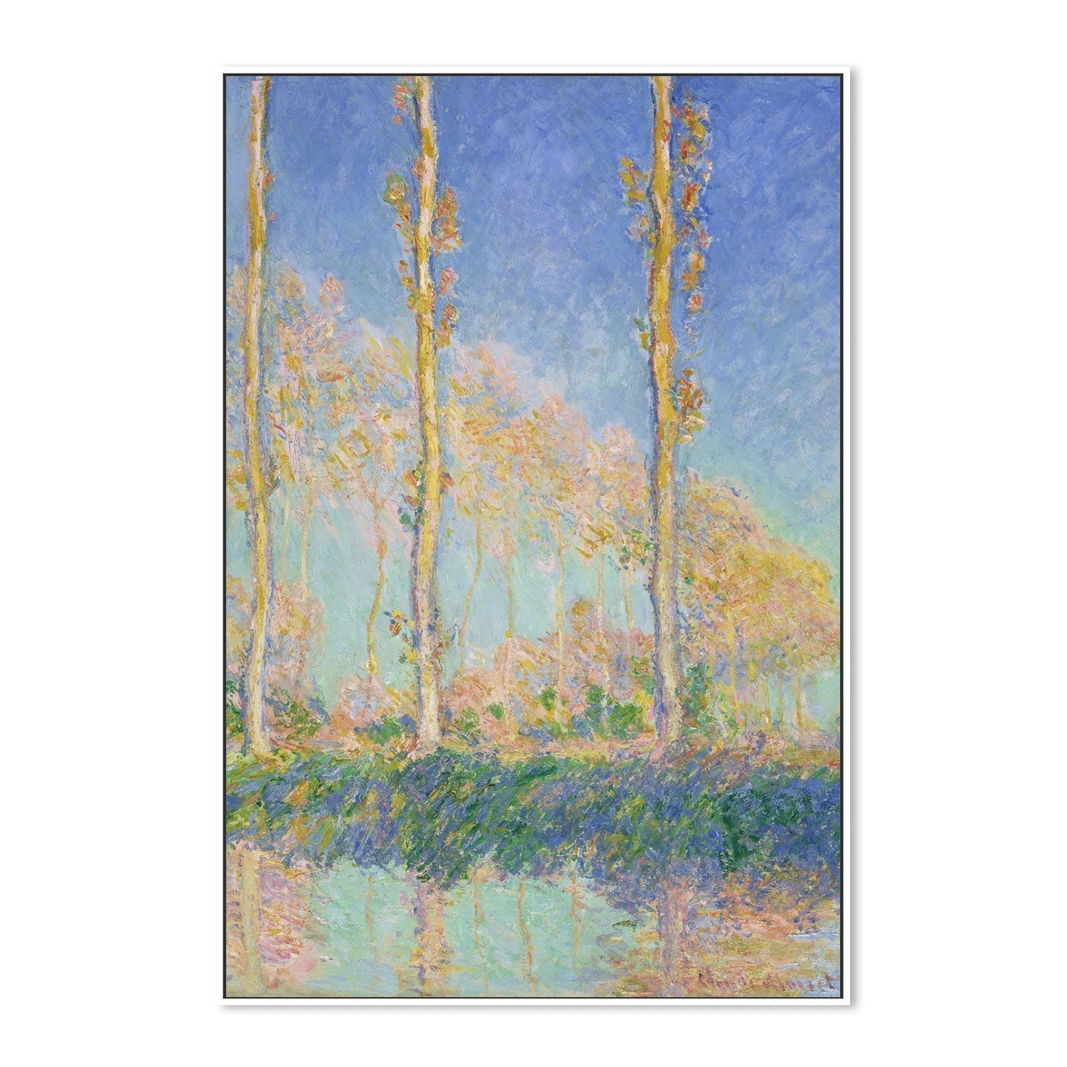 wall-art-print-canvas-poster-framed-Three Trees Autumn Pink Effect 1891 , By Monet-by-Gioia Wall Art-Gioia Wall Art