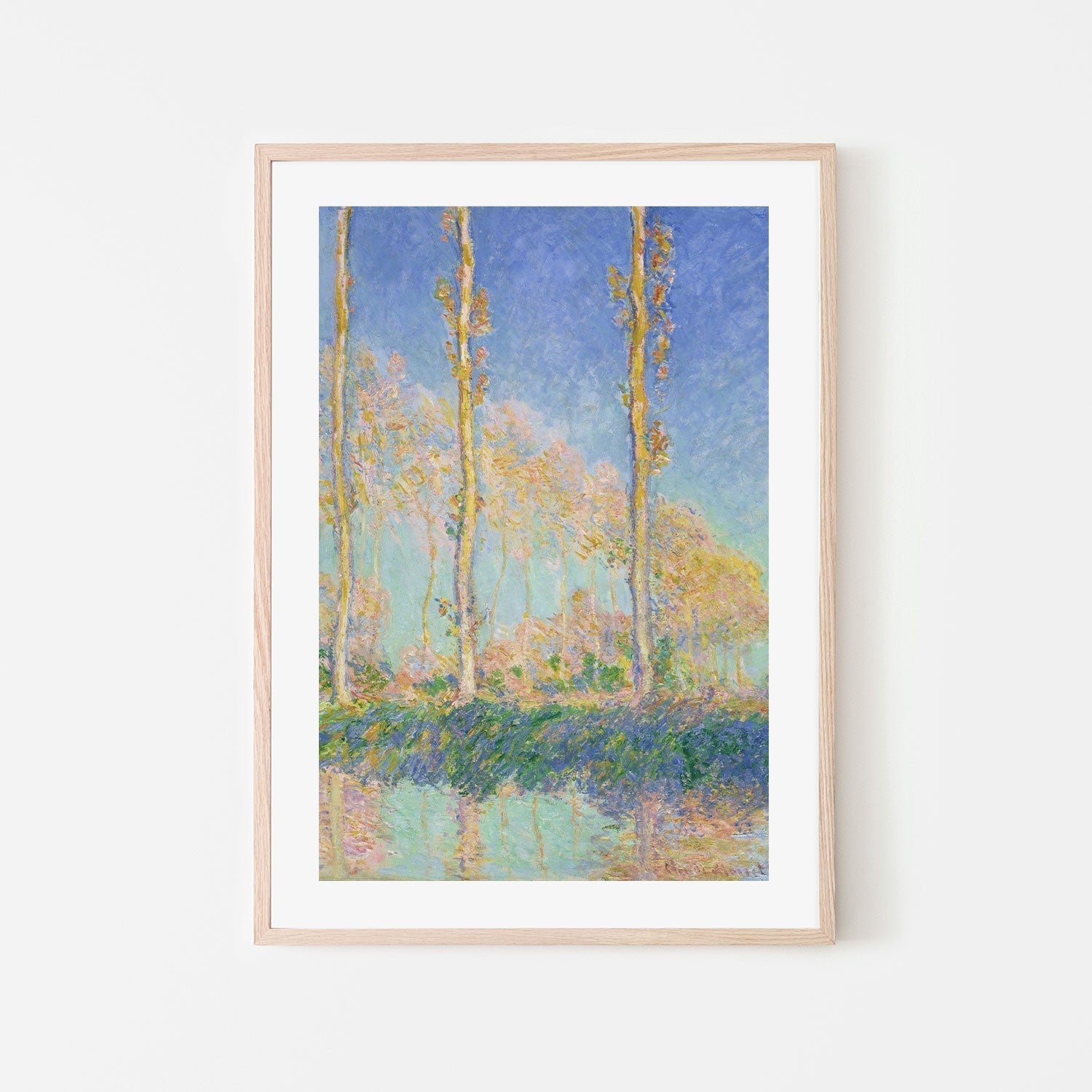 wall-art-print-canvas-poster-framed-Three Trees Autumn Pink Effect 1891 , By Monet-by-Gioia Wall Art-Gioia Wall Art