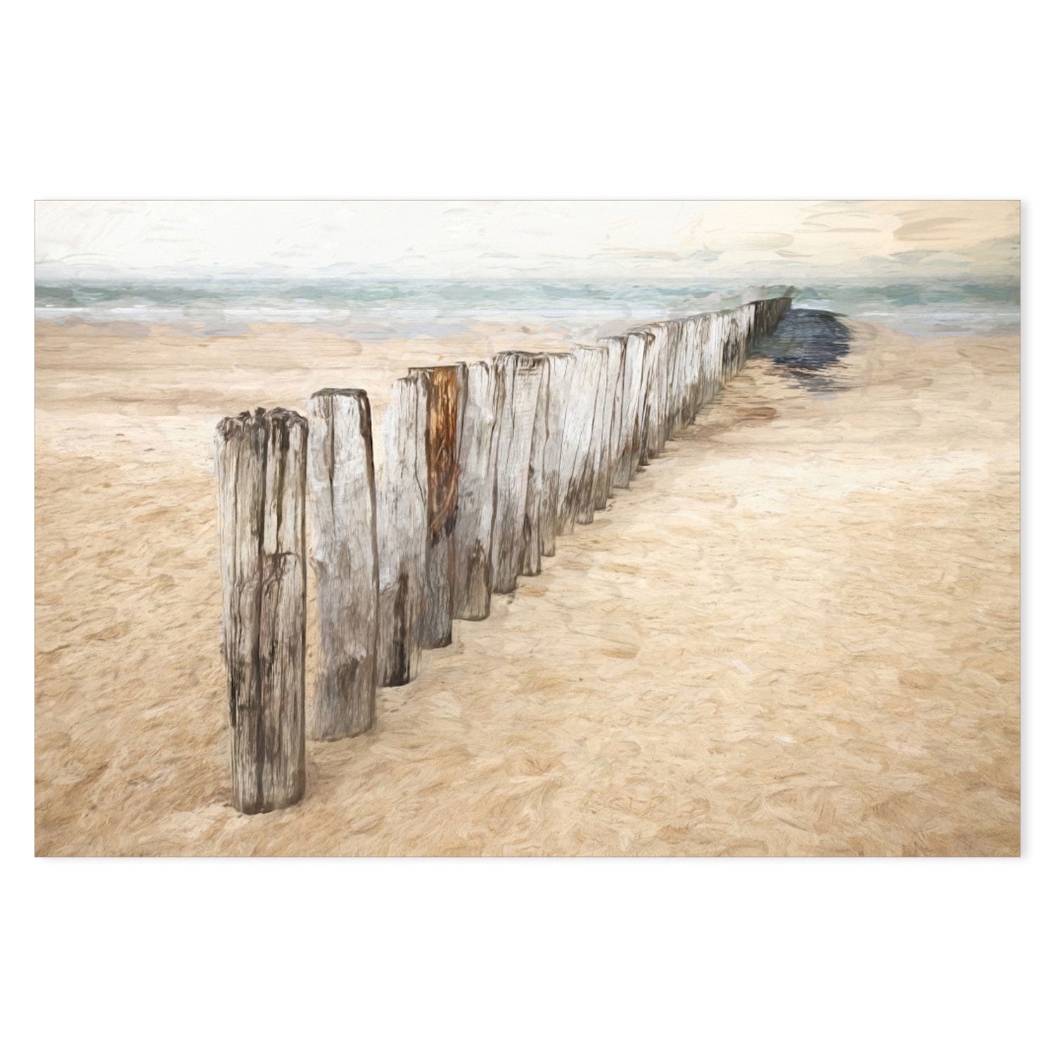 wall-art-print-canvas-poster-framed-Timber Beach Posts , By Gilbert Claes-GIOIA-WALL-ART