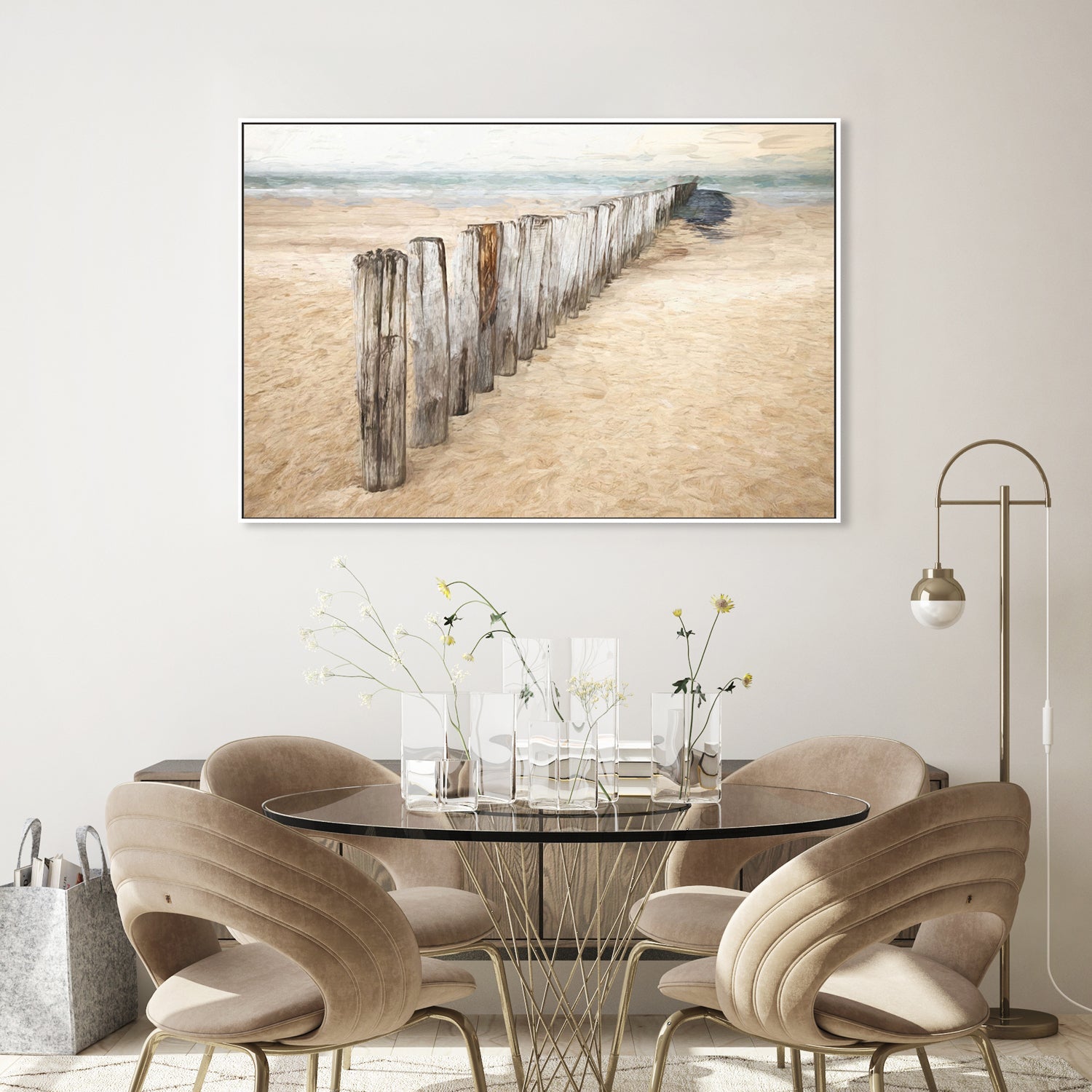 wall-art-print-canvas-poster-framed-Timber Beach Posts , By Gilbert Claes-GIOIA-WALL-ART