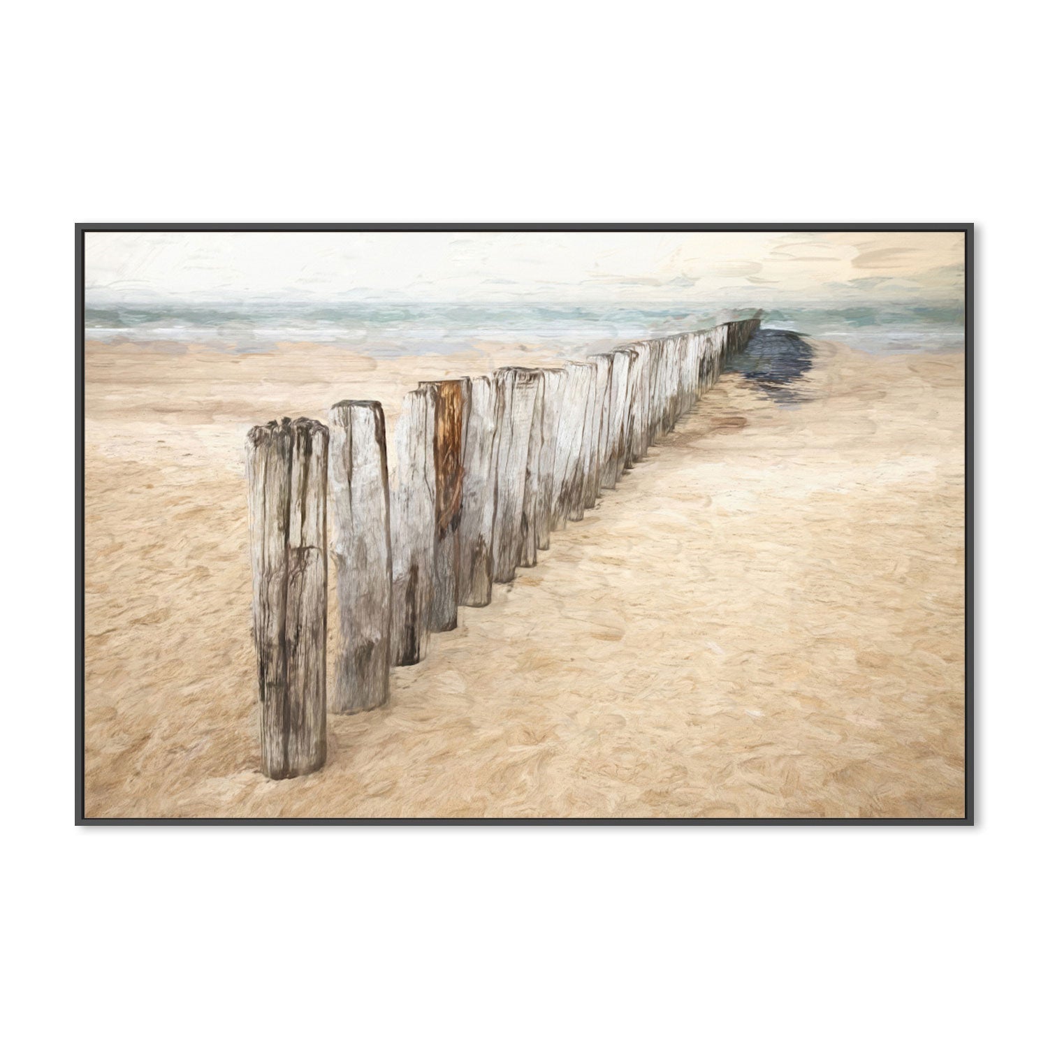 wall-art-print-canvas-poster-framed-Timber Beach Posts , By Gilbert Claes-GIOIA-WALL-ART