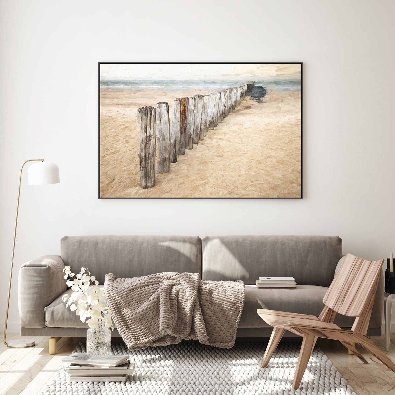 wall-art-print-canvas-poster-framed-Timber Beach Posts , By Gilbert Claes-GIOIA-WALL-ART