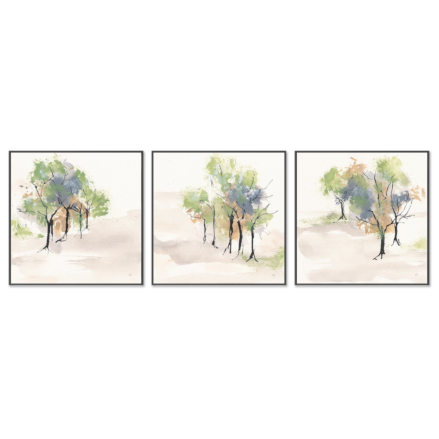 wall-art-print-canvas-poster-framed-Tinted Treescape, Style A. B & CX, Set Of 3 , By Chris Paschke-3