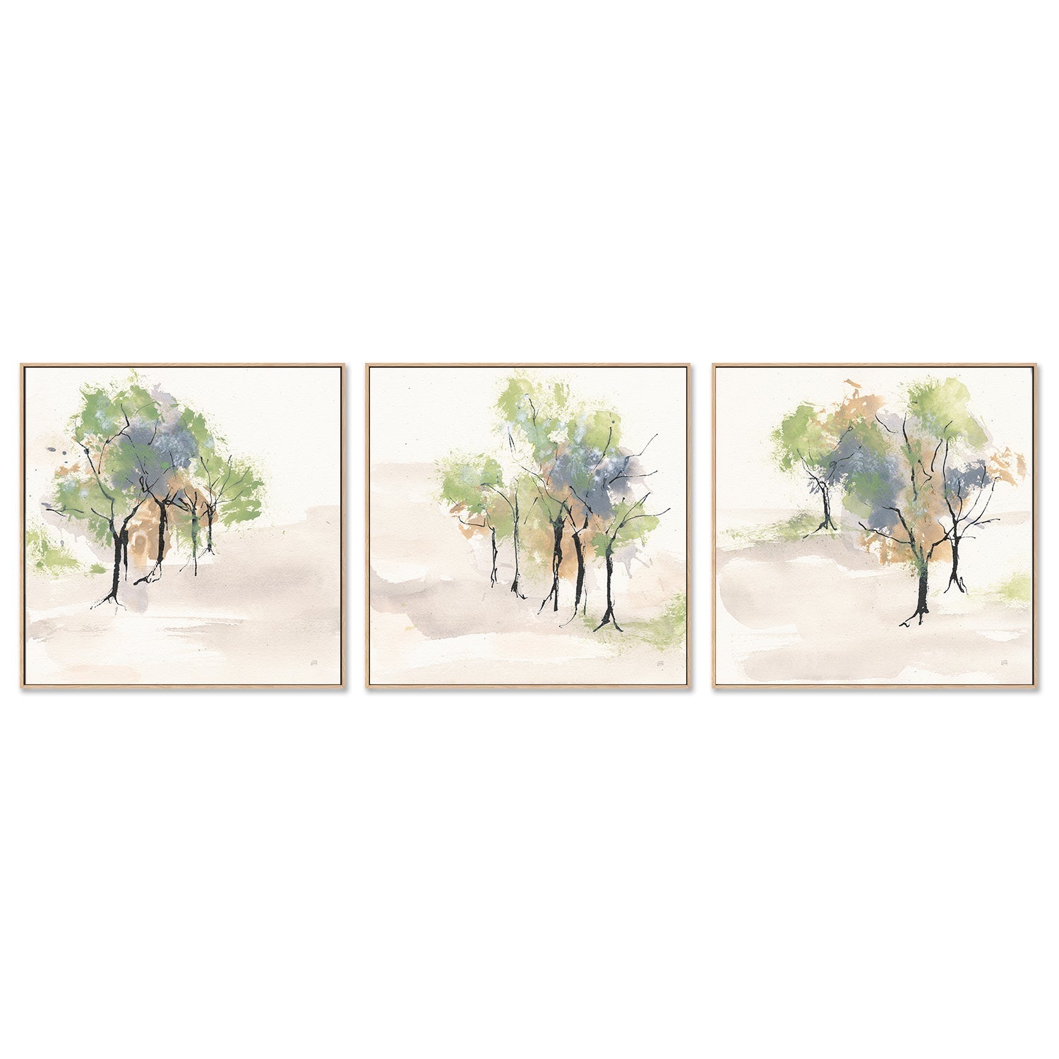 wall-art-print-canvas-poster-framed-Tinted Treescape, Style A. B & CX, Set Of 3 , By Chris Paschke-4