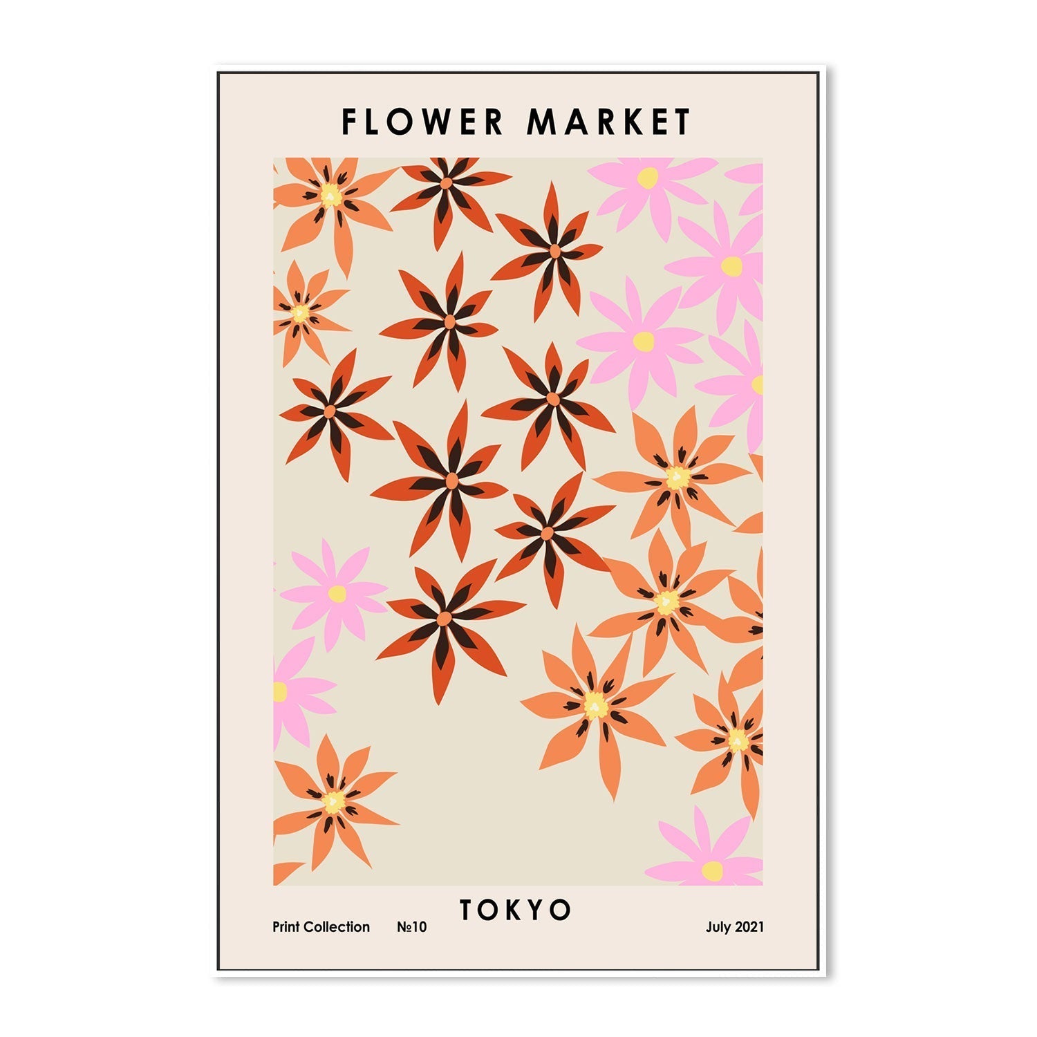 wall-art-print-canvas-poster-framed-Tokyo Flower Market-GIOIA-WALL-ART