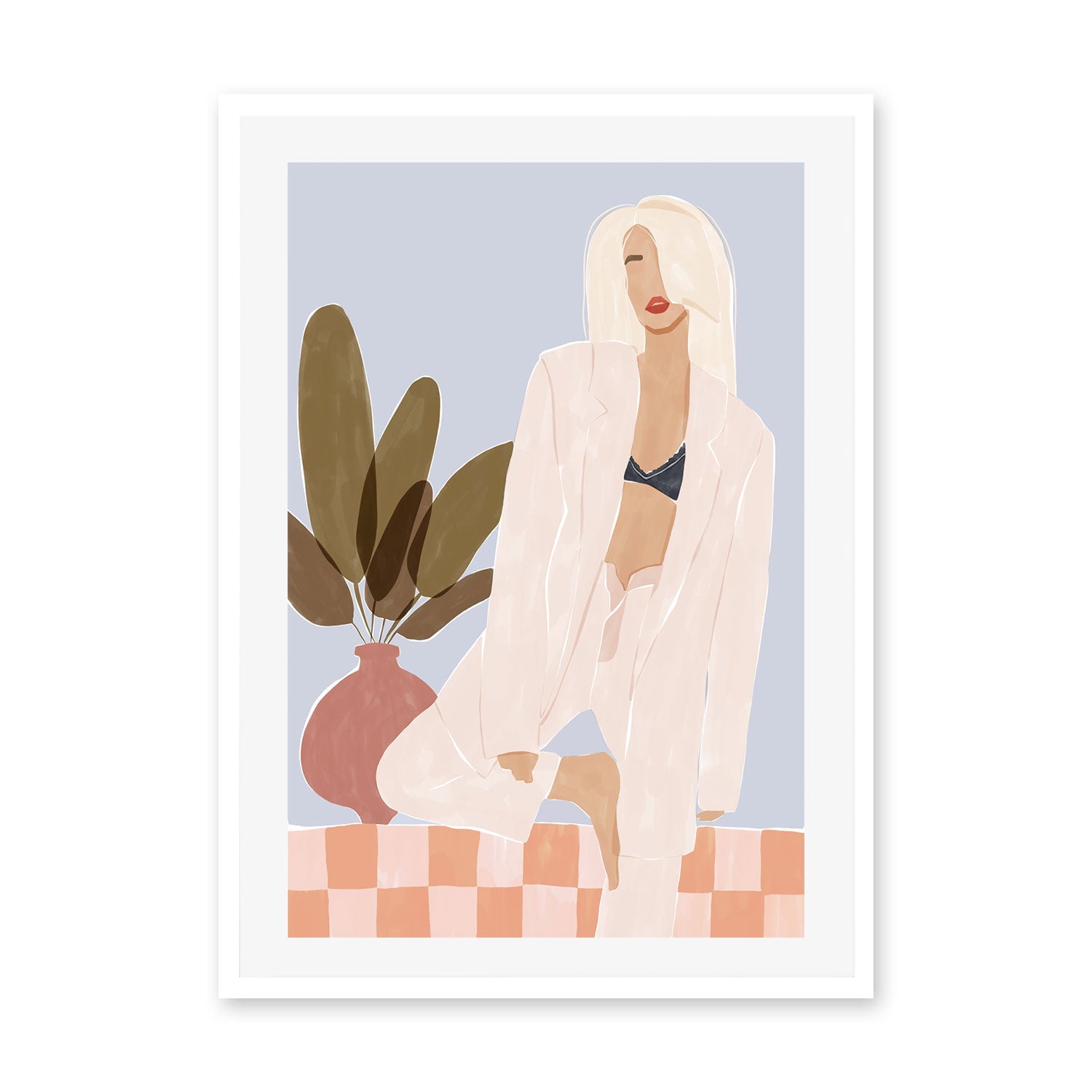 wall-art-print-canvas-poster-framed-Too Lazy To Yoga , By Ivy Green Illustrations-GIOIA-WALL-ART