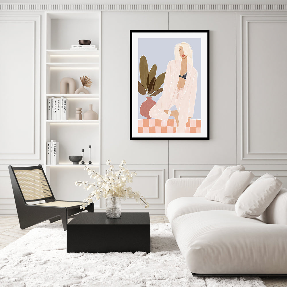 wall-art-print-canvas-poster-framed-Too Lazy To Yoga , By Ivy Green Illustrations-GIOIA-WALL-ART