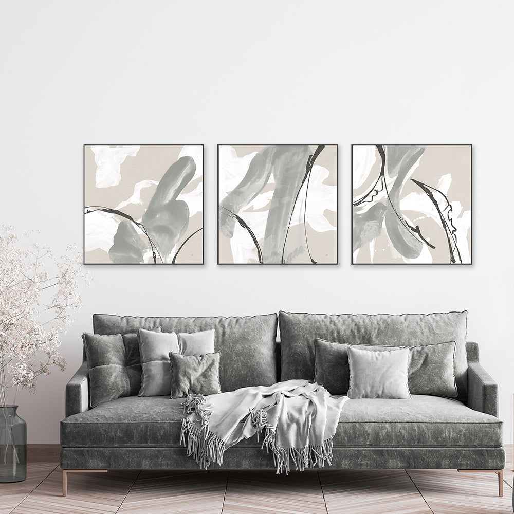 wall-art-print-canvas-poster-framed-Touch of Grey, Set of 3-by-Chris Paschke-Gioia Wall Art