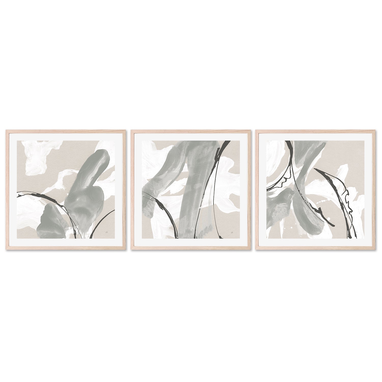 wall-art-print-canvas-poster-framed-Touch of Grey, Set of 3-by-Chris Paschke-Gioia Wall Art