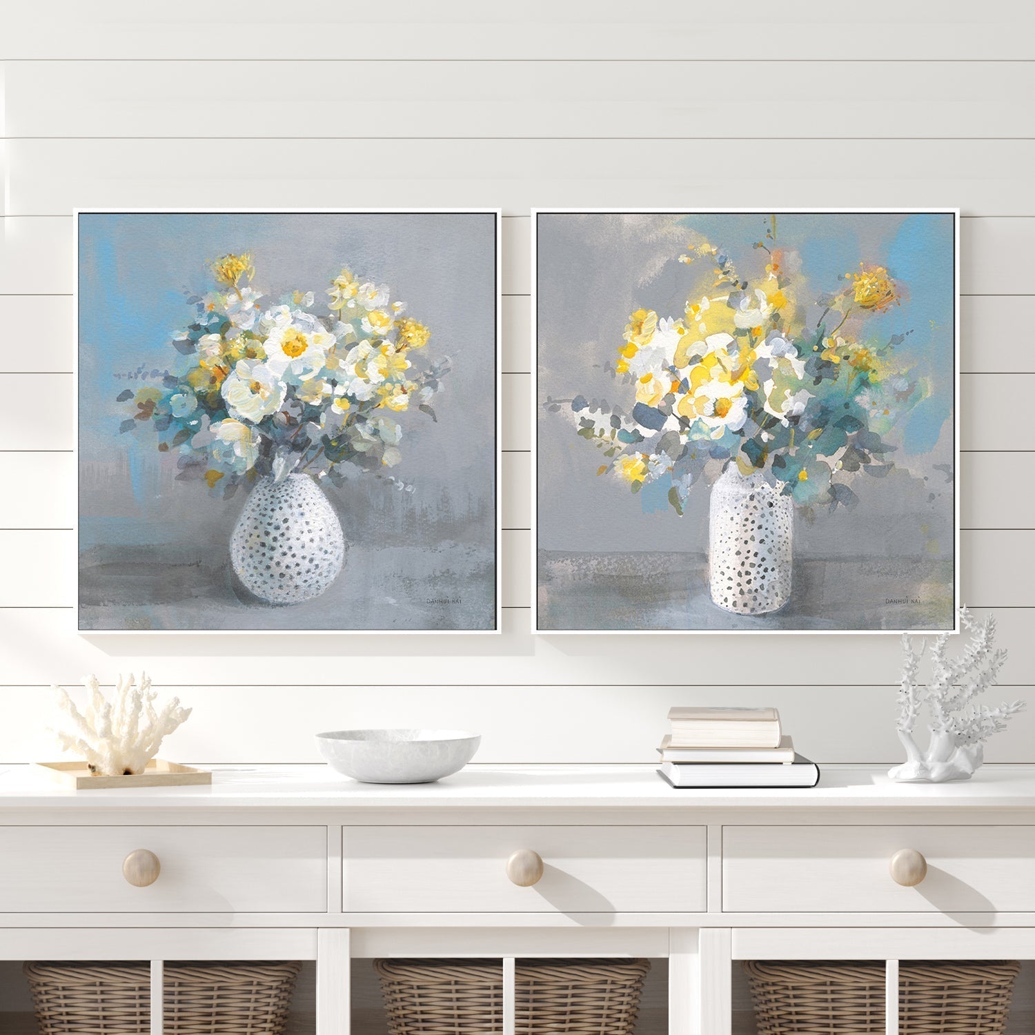 wall-art-print-canvas-poster-framed-Touch of Spring, Set of 2-by-Danhui Nai-Gioia Wall Art