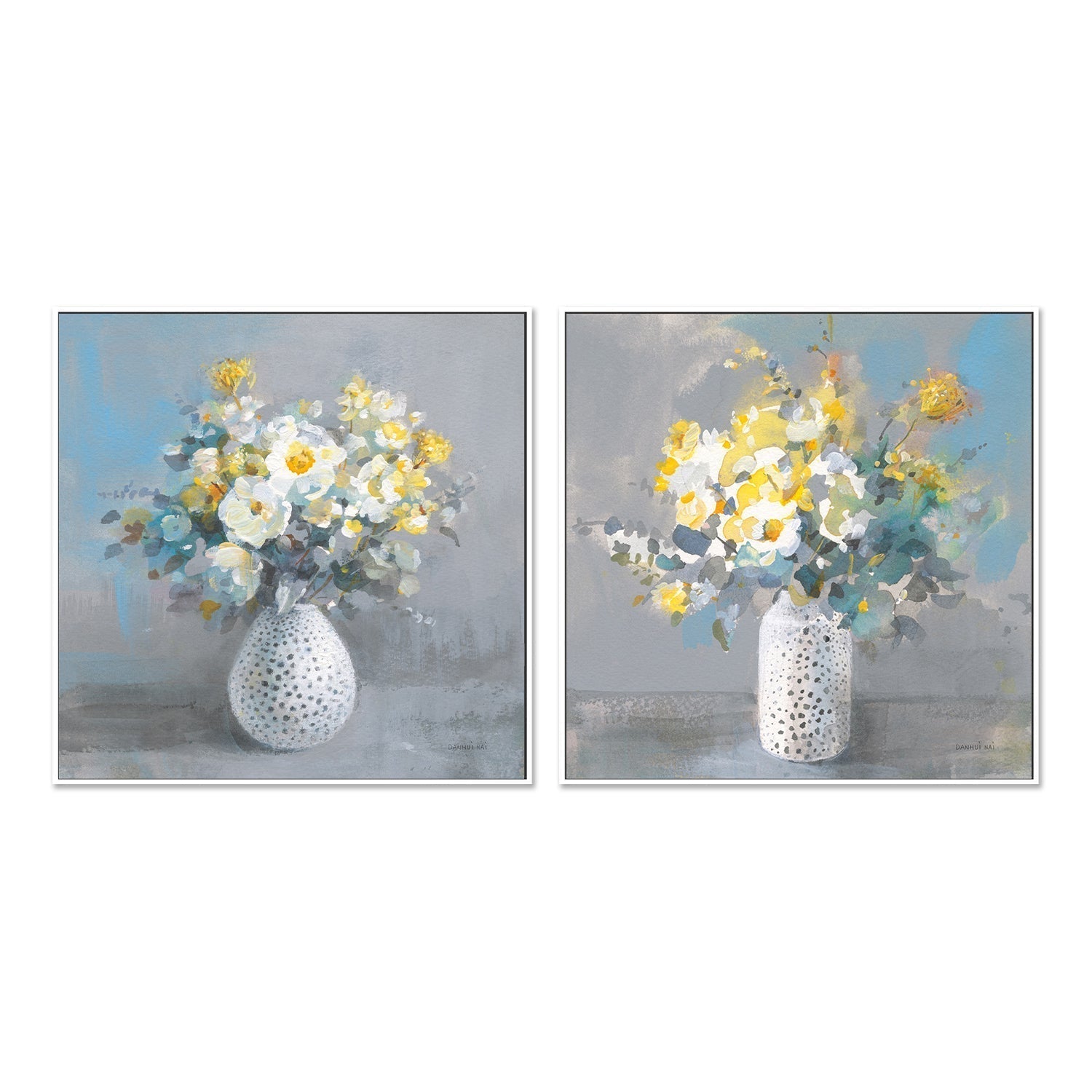 wall-art-print-canvas-poster-framed-Touch of Spring, Set of 2-by-Danhui Nai-Gioia Wall Art