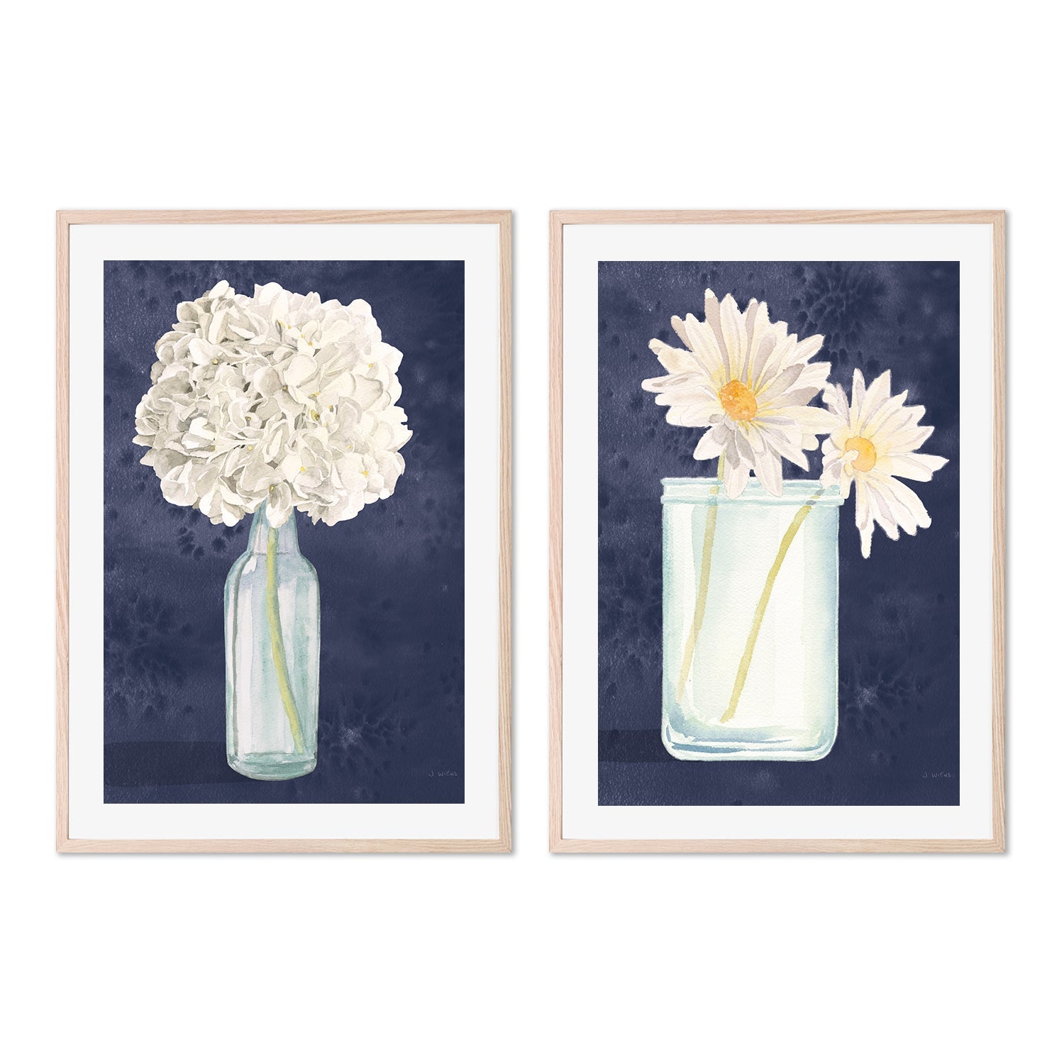 wall-art-print-canvas-poster-framed-Tranquil Blossoms, Set of 2-by-James Wiens-Gioia Wall Art