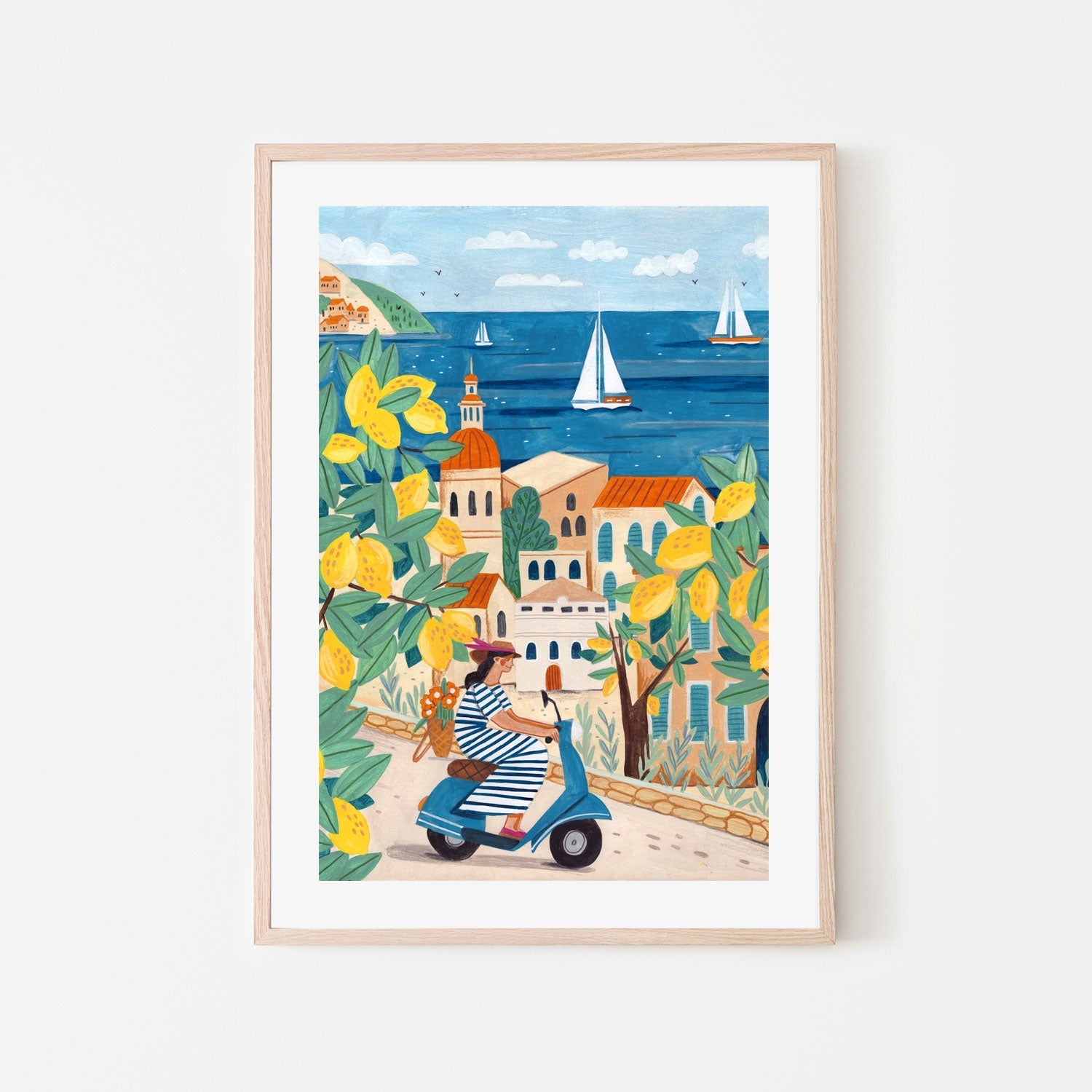 wall-art-print-canvas-poster-framed-Travel Poster Woman On The Amalfi coast-6