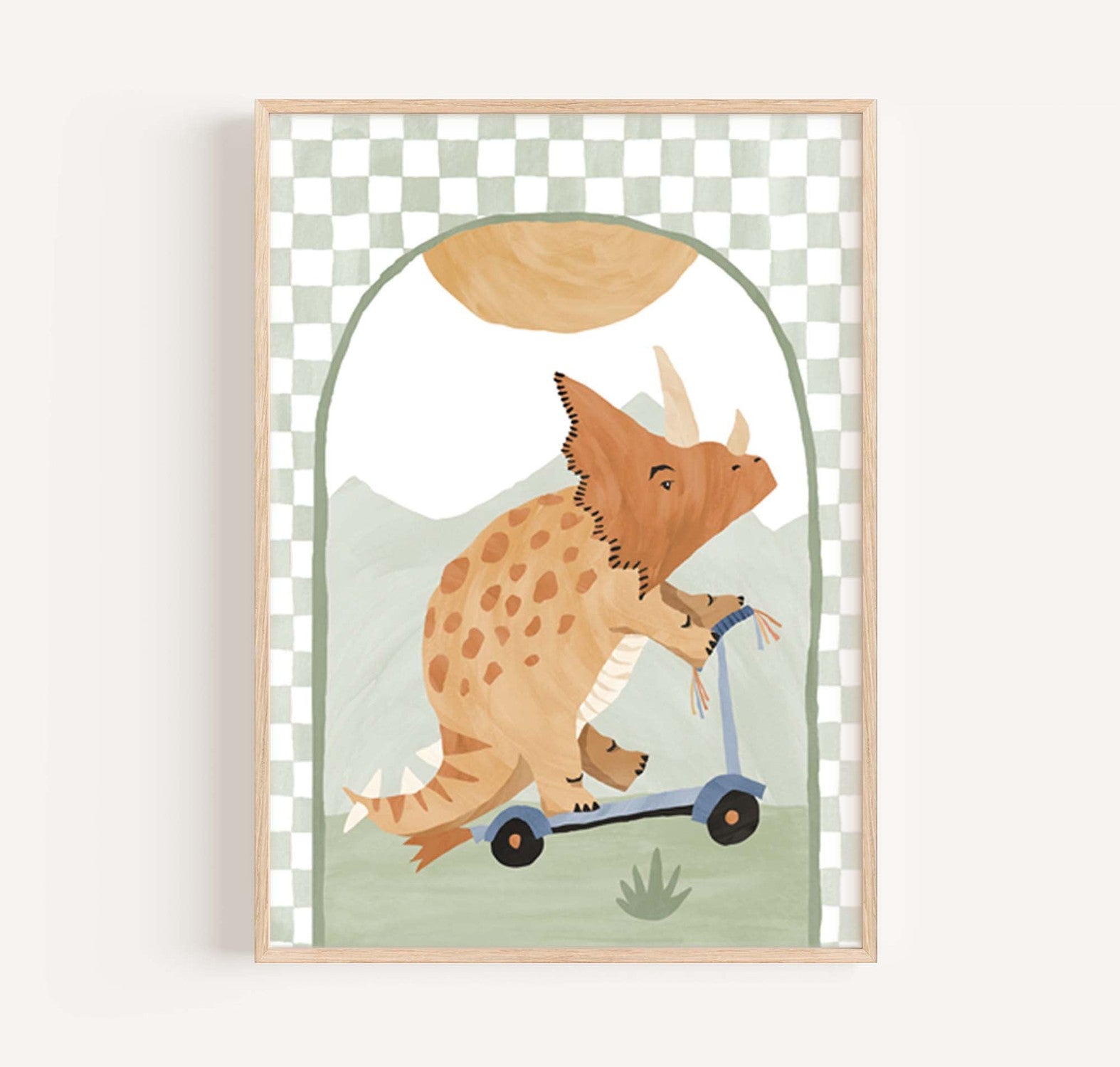 wall-art-print-canvas-poster-framed-Triceratops Scooter Arch , By Pip and Phee-2