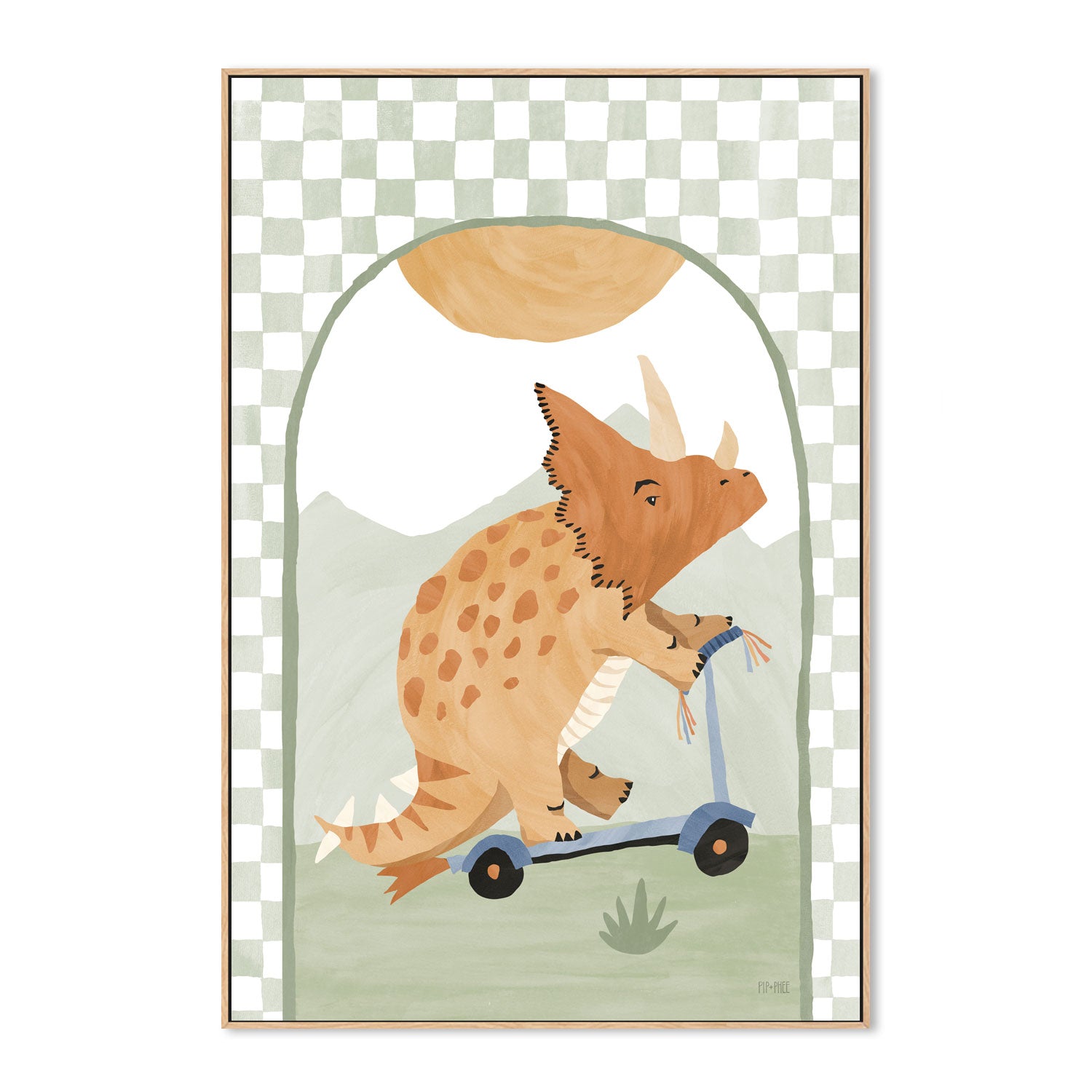 wall-art-print-canvas-poster-framed-Triceratops Scooter Arch , By Pip and Phee-4