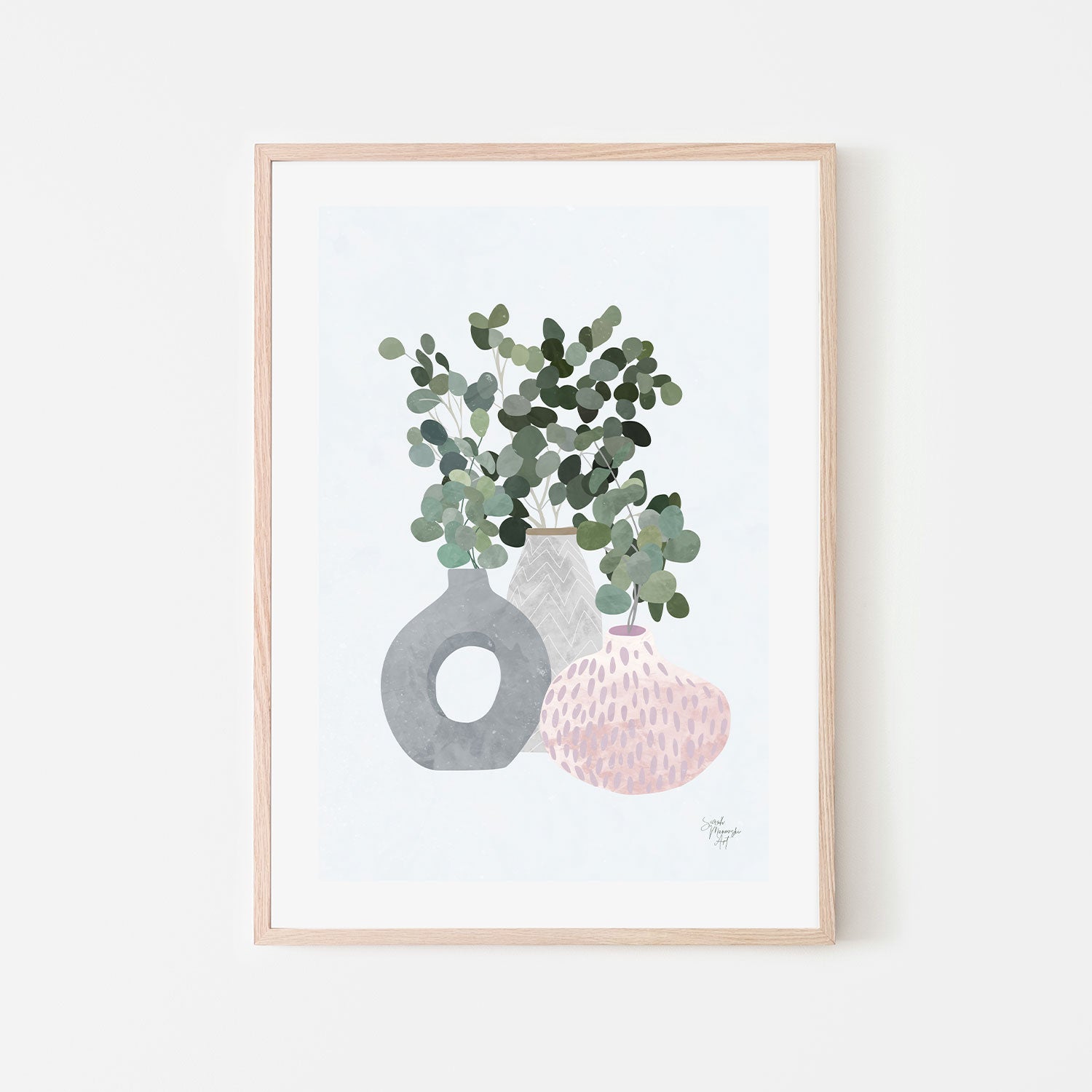 wall-art-print-canvas-poster-framed-Trio Of Pot Plants , By Sarah Manovski-GIOIA-WALL-ART