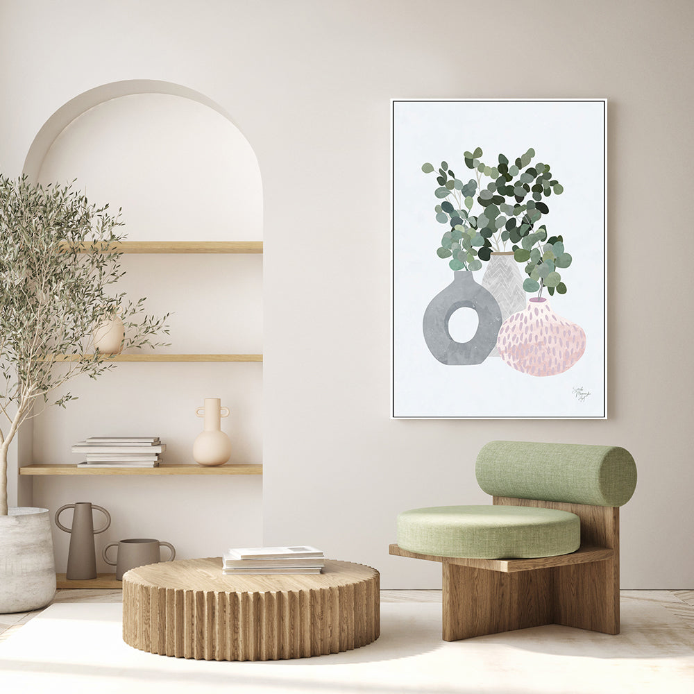 wall-art-print-canvas-poster-framed-Trio Of Pot Plants , By Sarah Manovski-GIOIA-WALL-ART