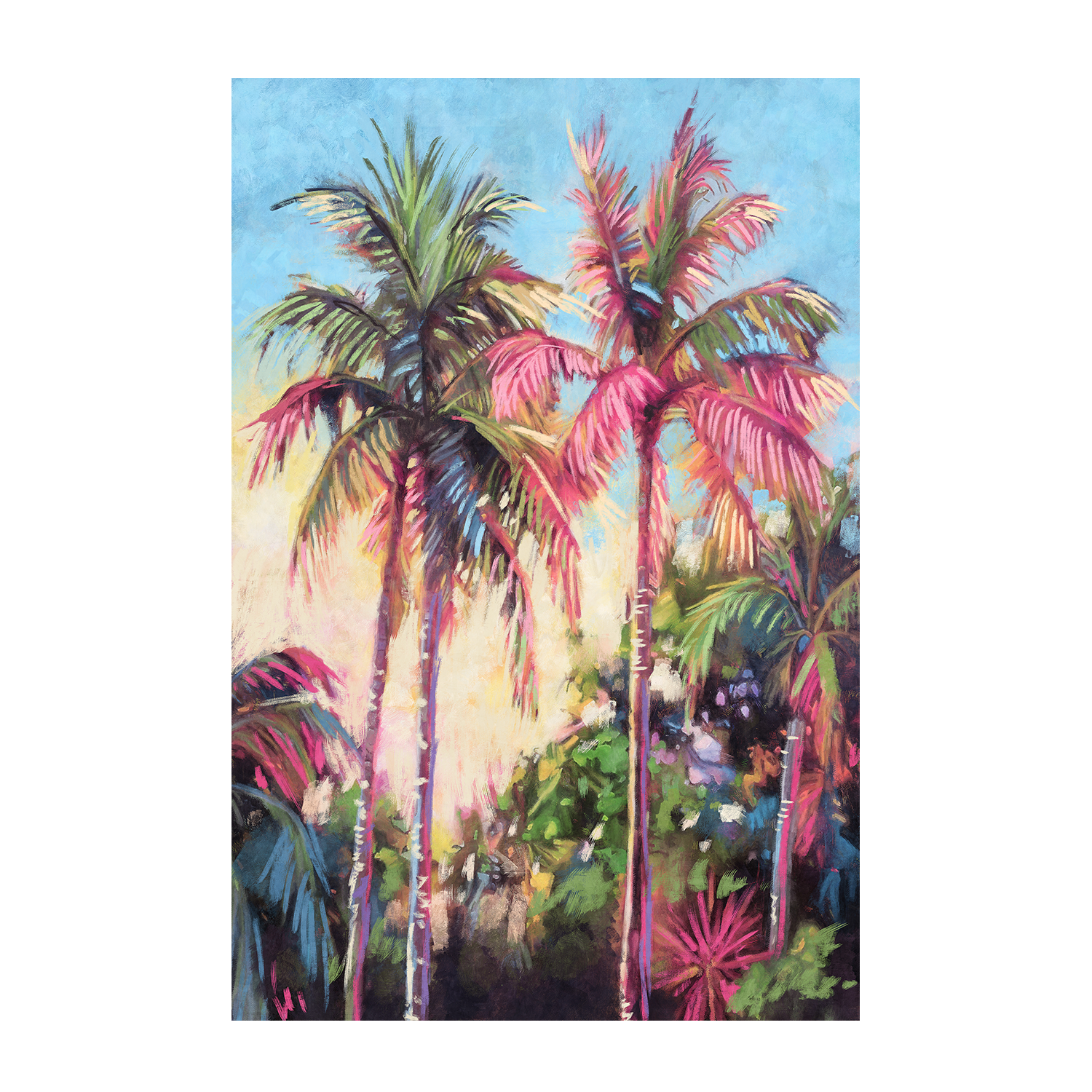 wall-art-print-canvas-poster-framed-Tropical Palm Trees, Style A & B, Set Of 2 , By Nina Blue-8